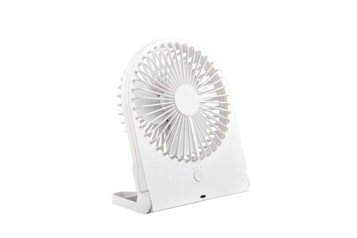 Tischventilator Breezy Weiß B: 10,5 Cm - Weiß, KONVENTIONELL, Kunststoff (19/10,5/23cm)