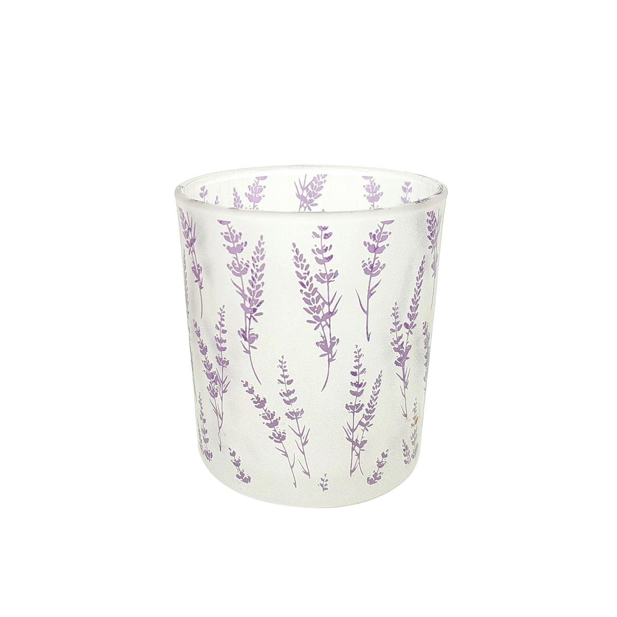 Teelichthalter Marie - Transparent/Lila, KONVENTIONELL, Glas (8,8/10cm) - Luca Bessoni