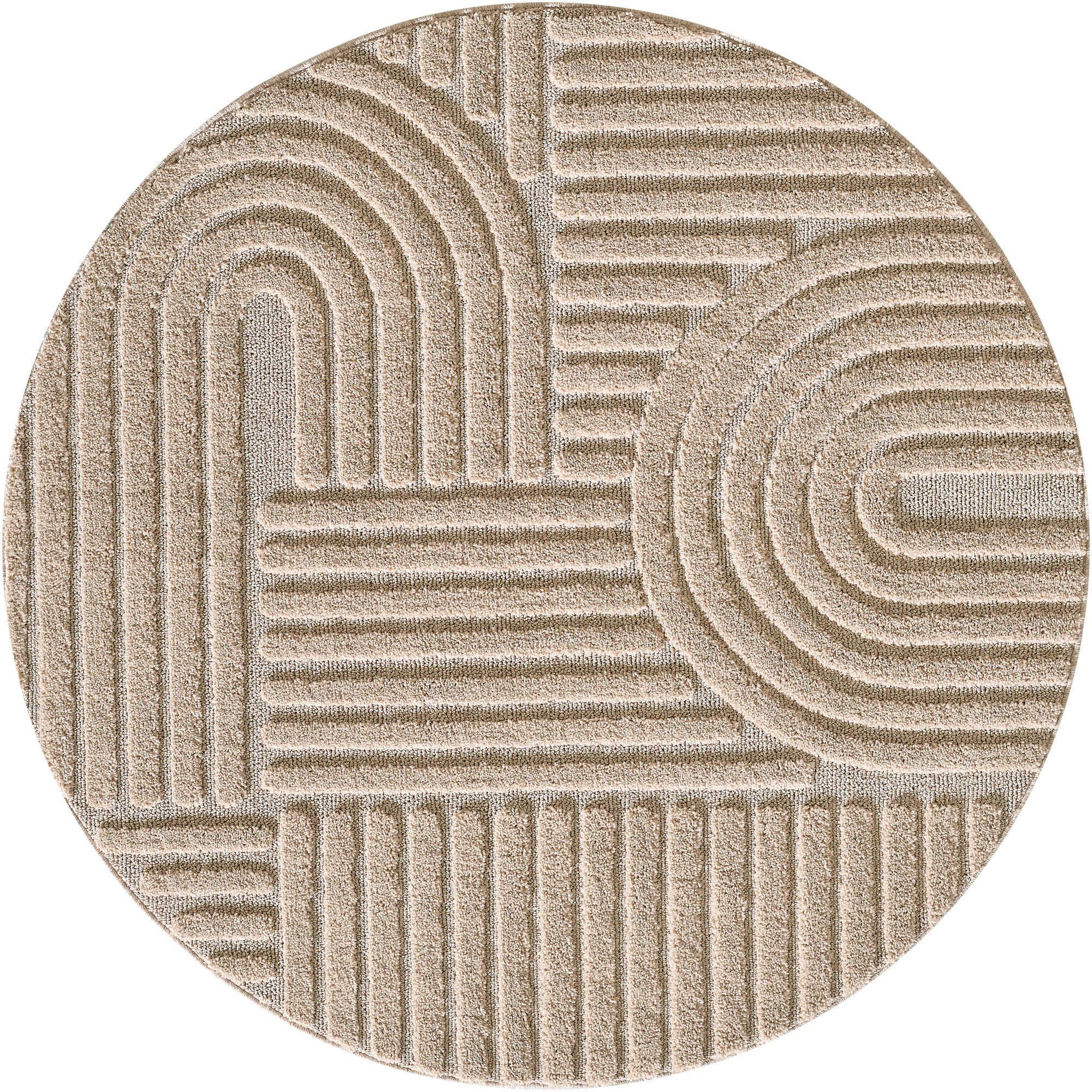 Hochflorteppich Art 80 X 80 1121 Beige - Beige, Basics, Textil (80cm) - Novel