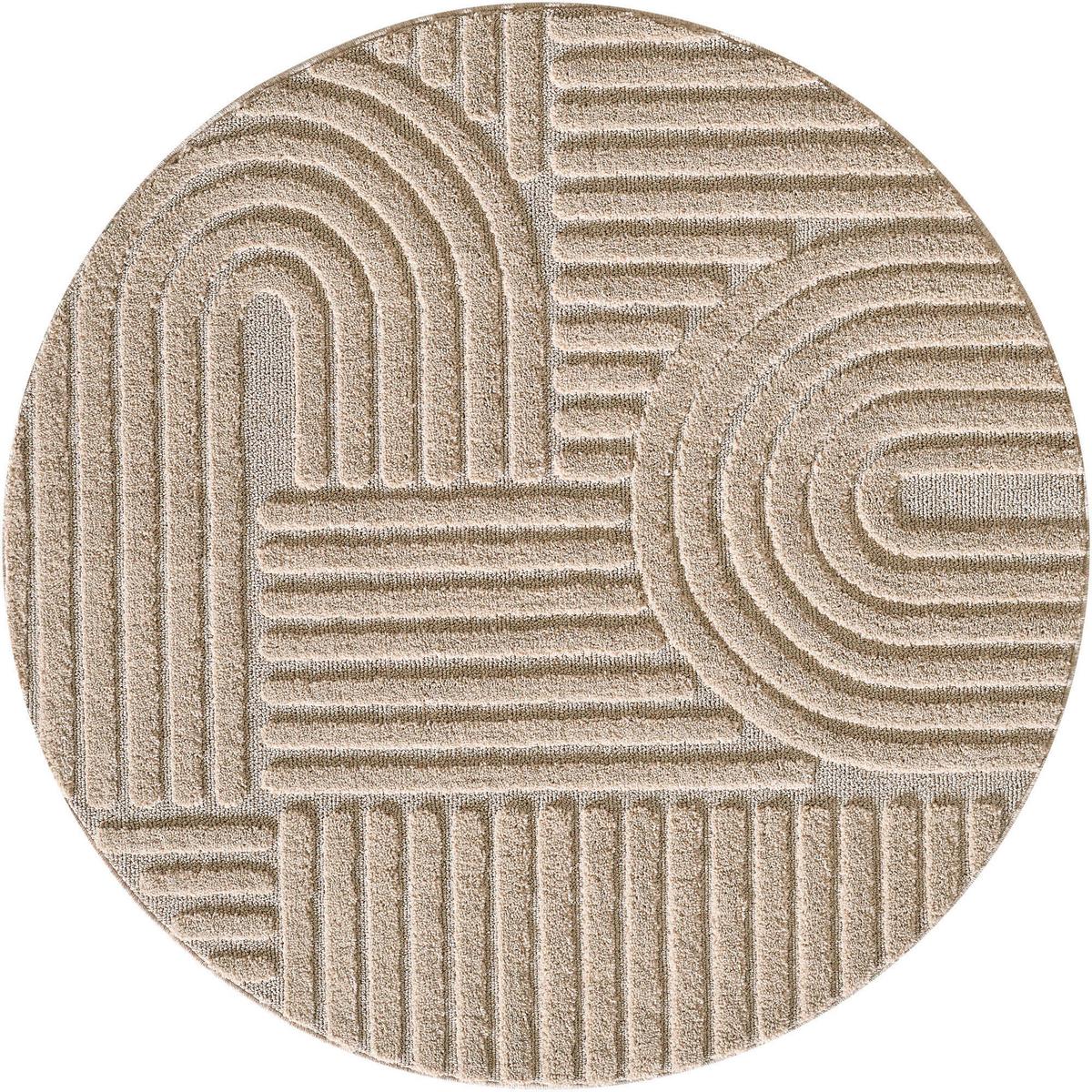 Hochflorteppich Art 160 X 160 1121 Beige - Beige, Basics, Textil (160cm) - Novel