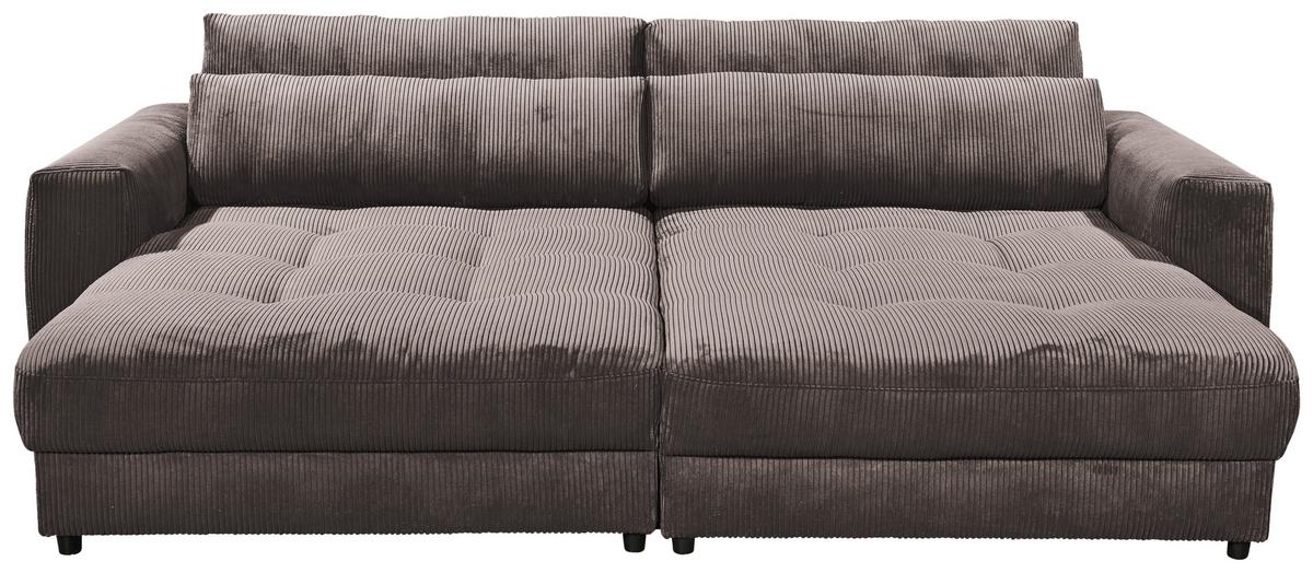 Big Sofa Barura Loveseat Mokka Cord - Schwarz/Mokka, KONVENTIONELL, Holzwerkstoff/Textil (292/90/194cm) - MID.YOU
