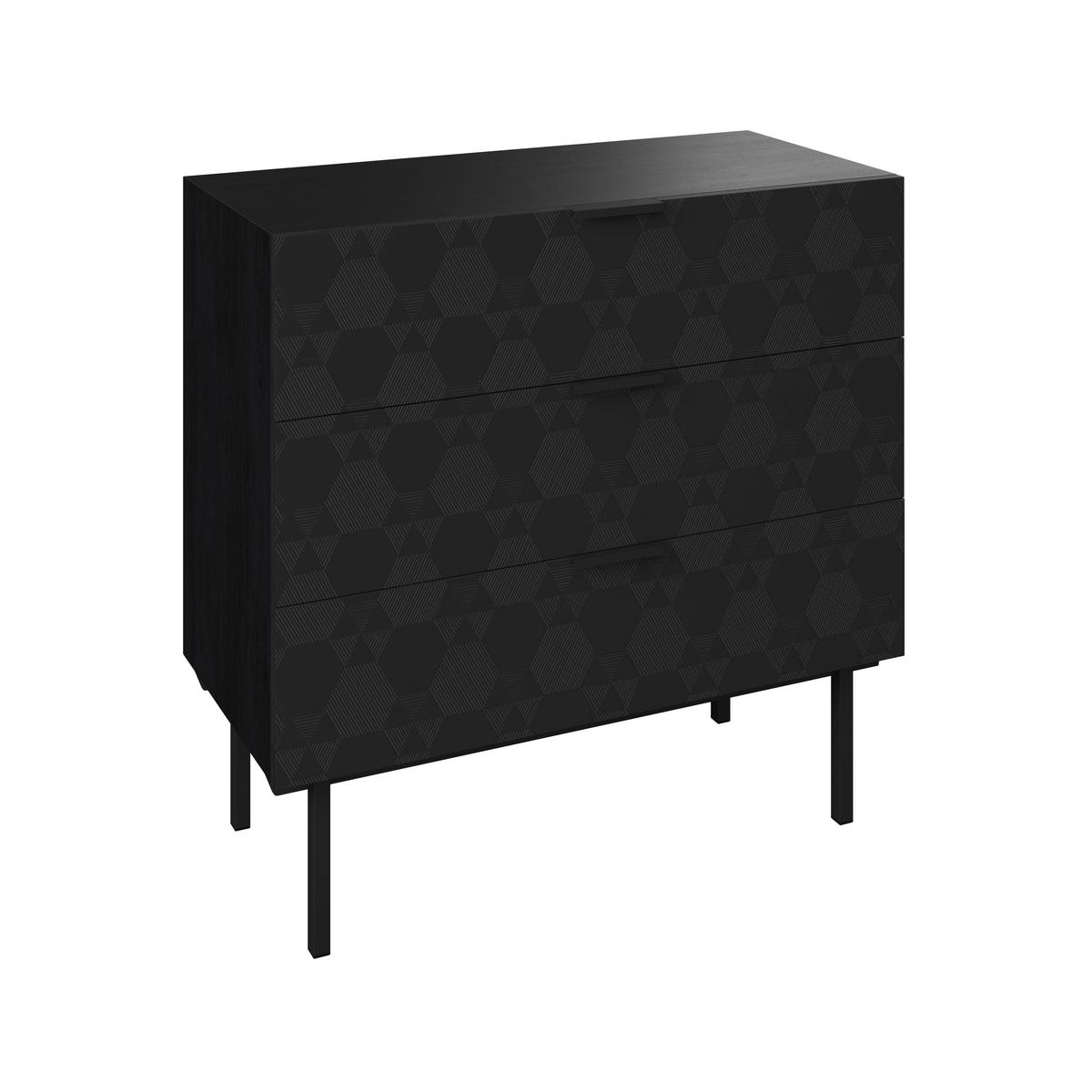 Komoda ROMA - černá, Moderní, kov/dřevo (85/80/40cm) - Bessagi Home