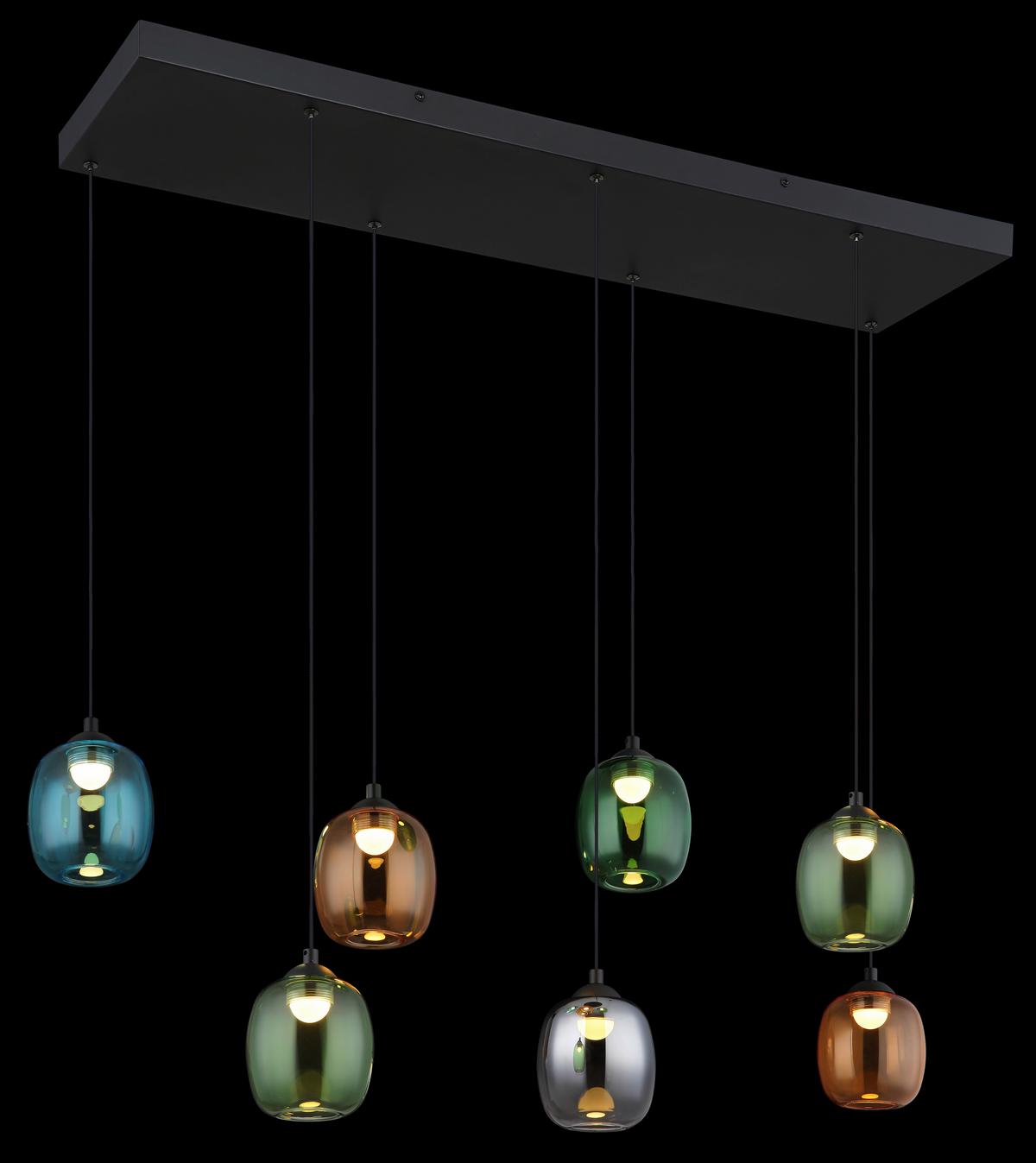 Hochvoltleuchte inkl. 1x LED Farbglas, ca. 102x32x150 cm - Blau/Dunkelgrün, LIFESTYLE, Glas/Kunststoff (102/32/150cm)