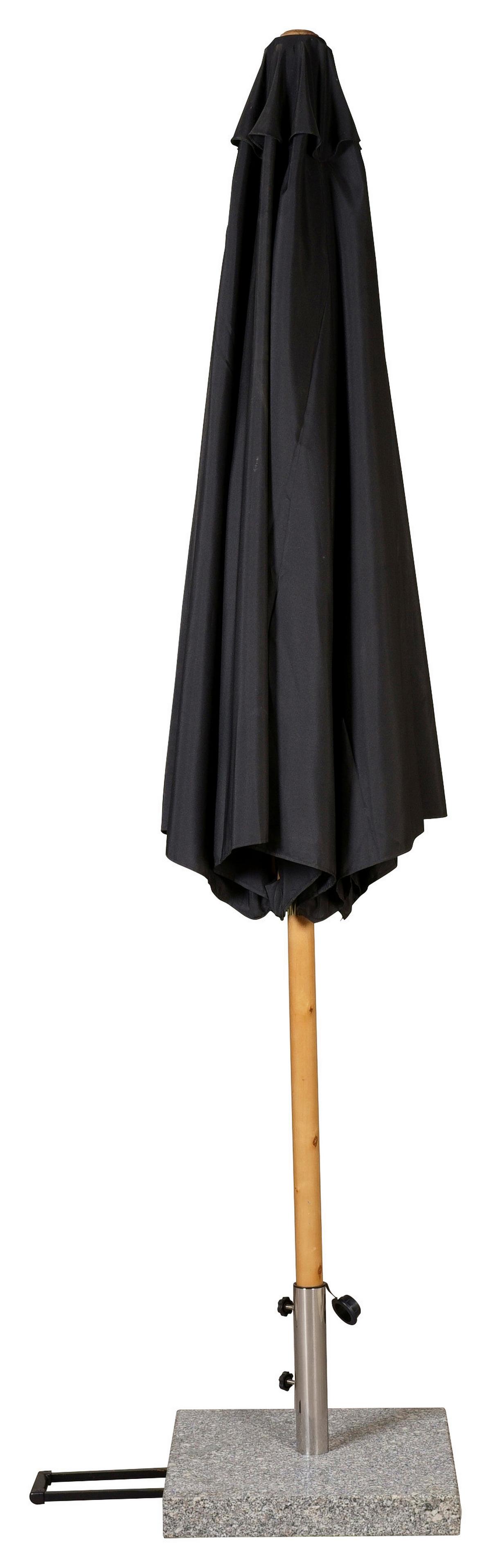 Sonnenschirm Ixos Bl: 300x244cm Schwarz - KONVENTIONELL (300/244cm) - Gardenson