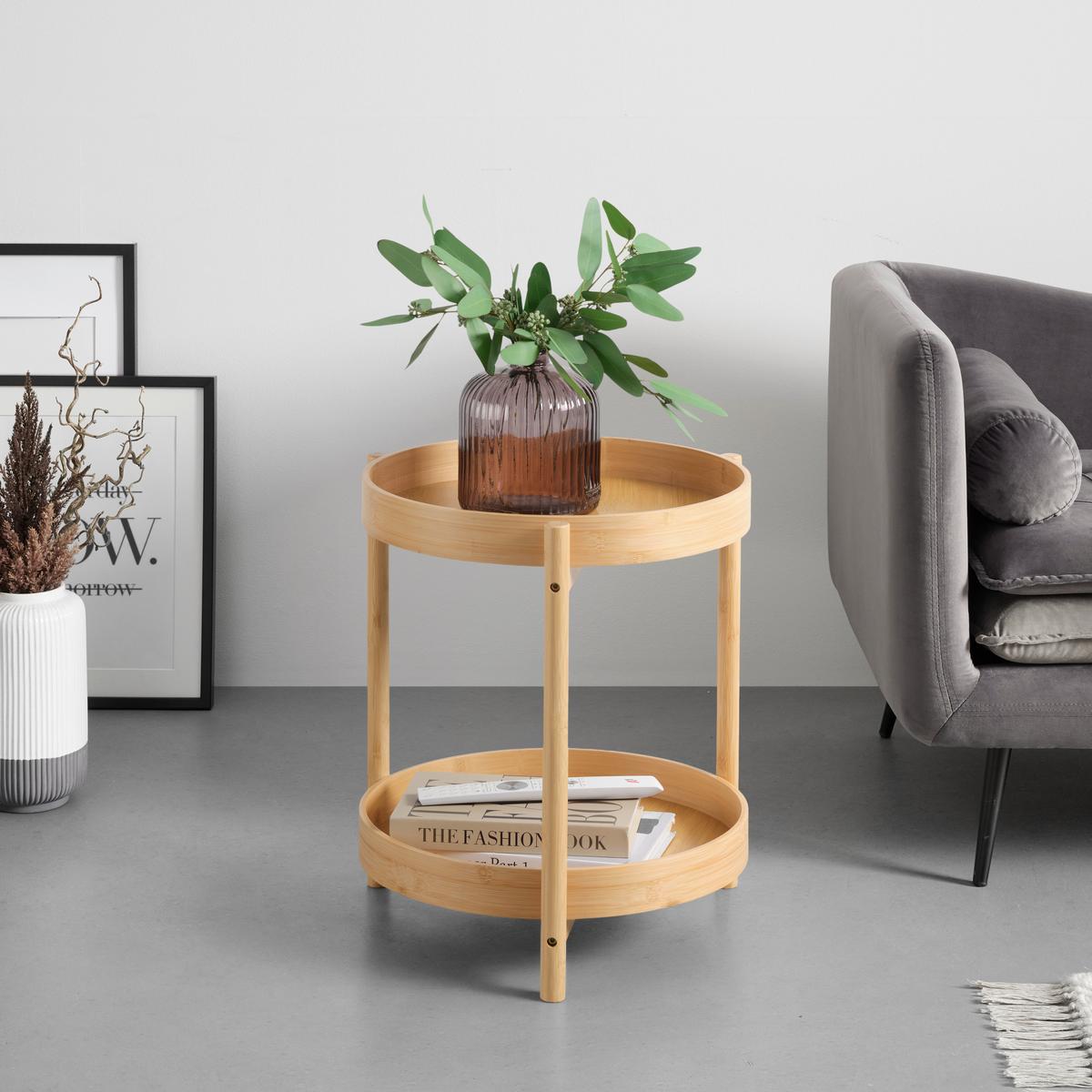 PRÍRUČNÝ STOLÍK VIVA - prírodná farba, Natur, kompozitné drevo/prírodné materiály (42,5/47/42,5cm) - Mömax