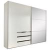 Schwebetürenschrank Mit Spiegel 200cm Level 36a, Weiß Dekor - Weiß, MODERN, Glas/Holzwerkstoff (200/216/65cm) - MID.YOU