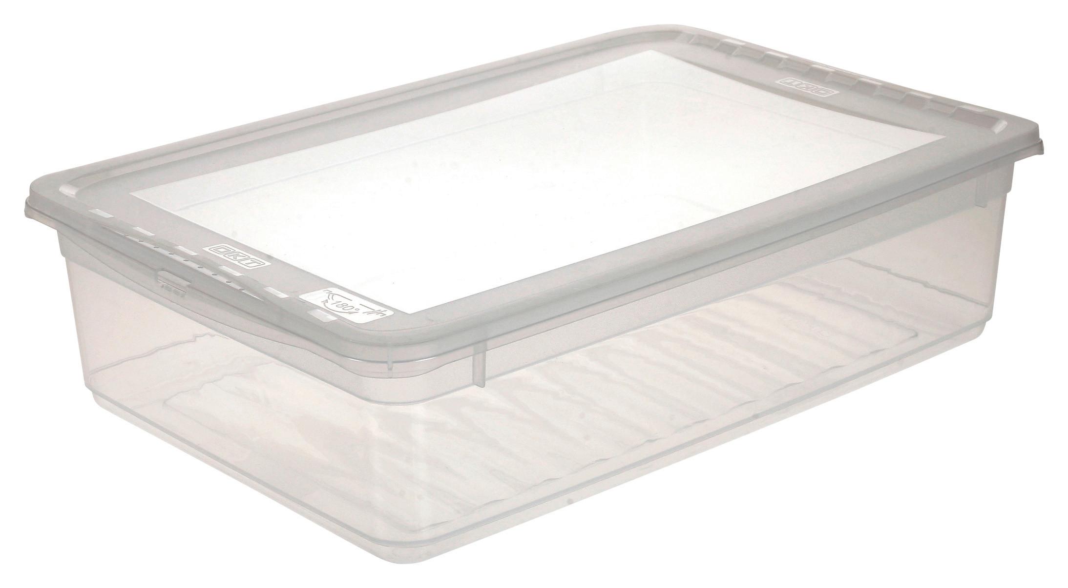 Aufbewahrungsbox Bea mit Deckel Kunststoff 39x26,5x10 cm - Transparent, KONVENTIONELL, Kunststoff (39/26,5/10cm) - Homezone