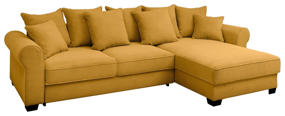 Ecksofa Maureen Gelb S: 318x197 Cm - Gelb/Schwarz, KONVENTIONELL, Textil (318/197cm) - MID.YOU