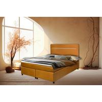 Boxbett Mit Topper 160x200 Stream Manila - Schwarz/Honig, Basics, Textil (160/200cm) - Livetastic