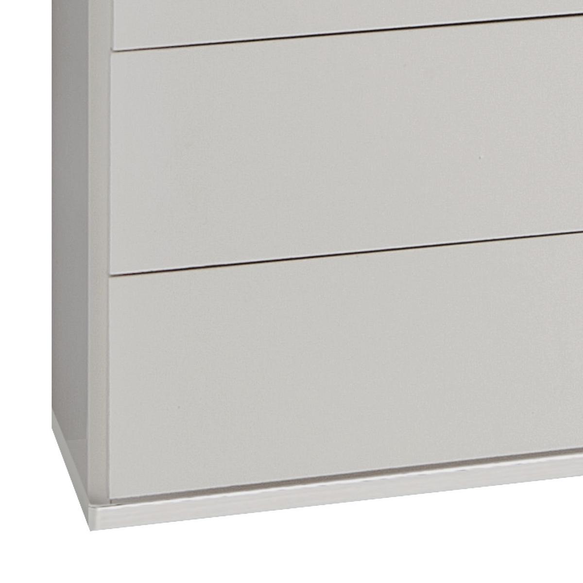 Komoda OSAKA šírka 91cm - biela/hliníková, Konventionell, kompozitné drevo/plast (91/106/40cm) - MID.YOU
