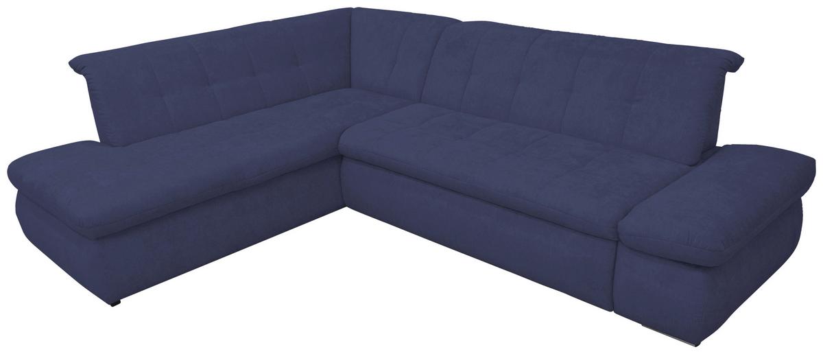 Ecksofa Moric Dunkelblau Mikrofaser - Chromfarben/Dunkelblau, KONVENTIONELL, Textil (216/273cm) - MID.YOU