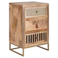 Nachtkästchen Mango Echtholz H: 60 cm - Goldfarben/Braun, MODERN, Holz (40/60/30cm) - MID.YOU