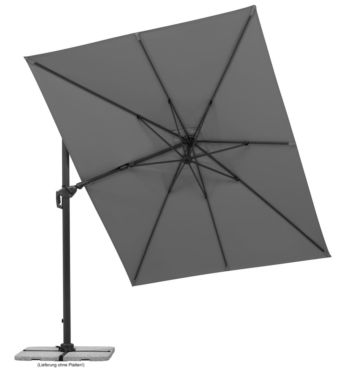 Ampelschirm Rhodos Twist BxHxT: 322x276x350 cm Anthrazit - Anthrazit, Basics, Textil/Metall (322/276/350x260cm) - Schneider