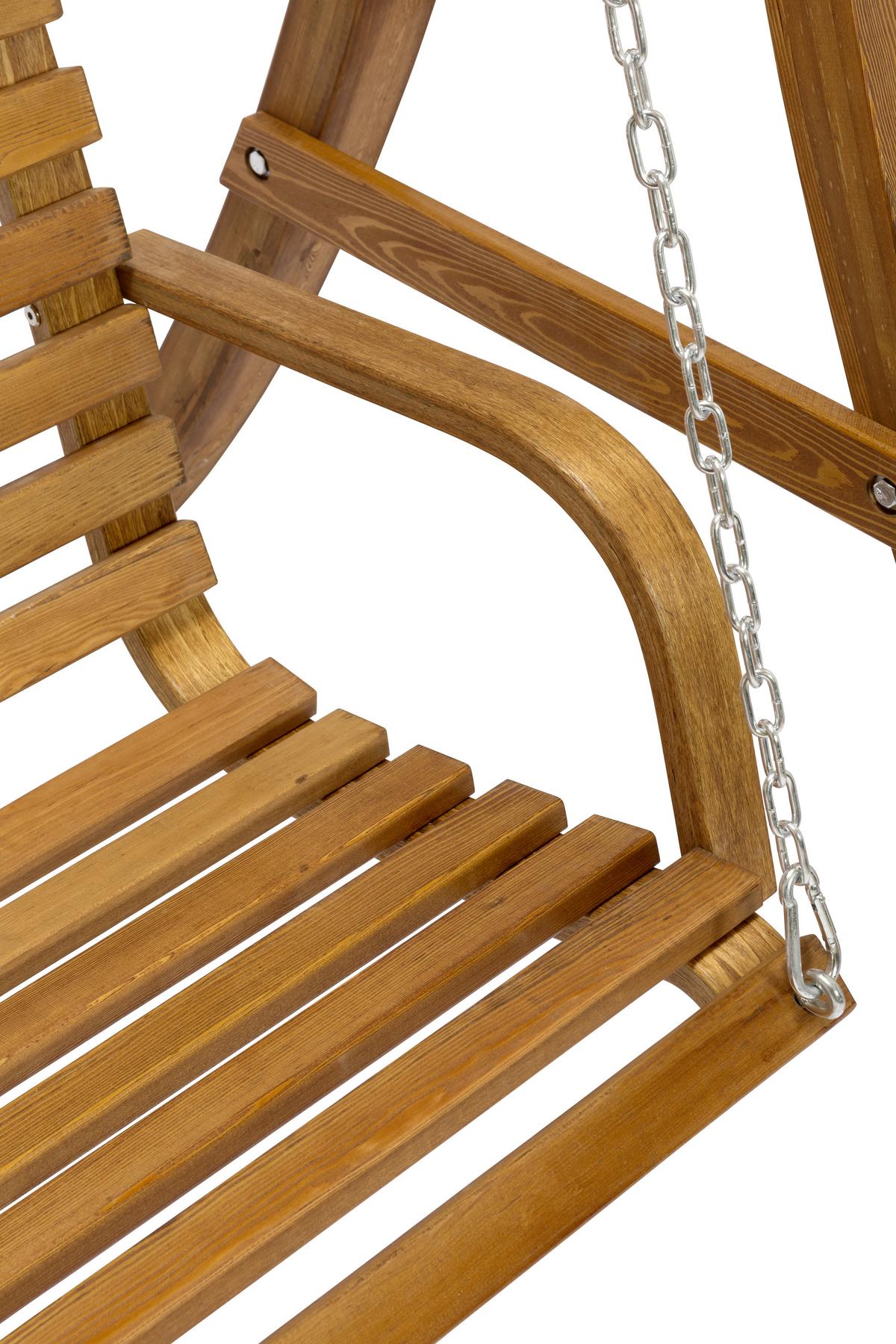 Hollywoodschaukel Medina 2-Sitzer - Lärchefarben, MODERN, Holz/Metall (193/195/128cm) - Ondega