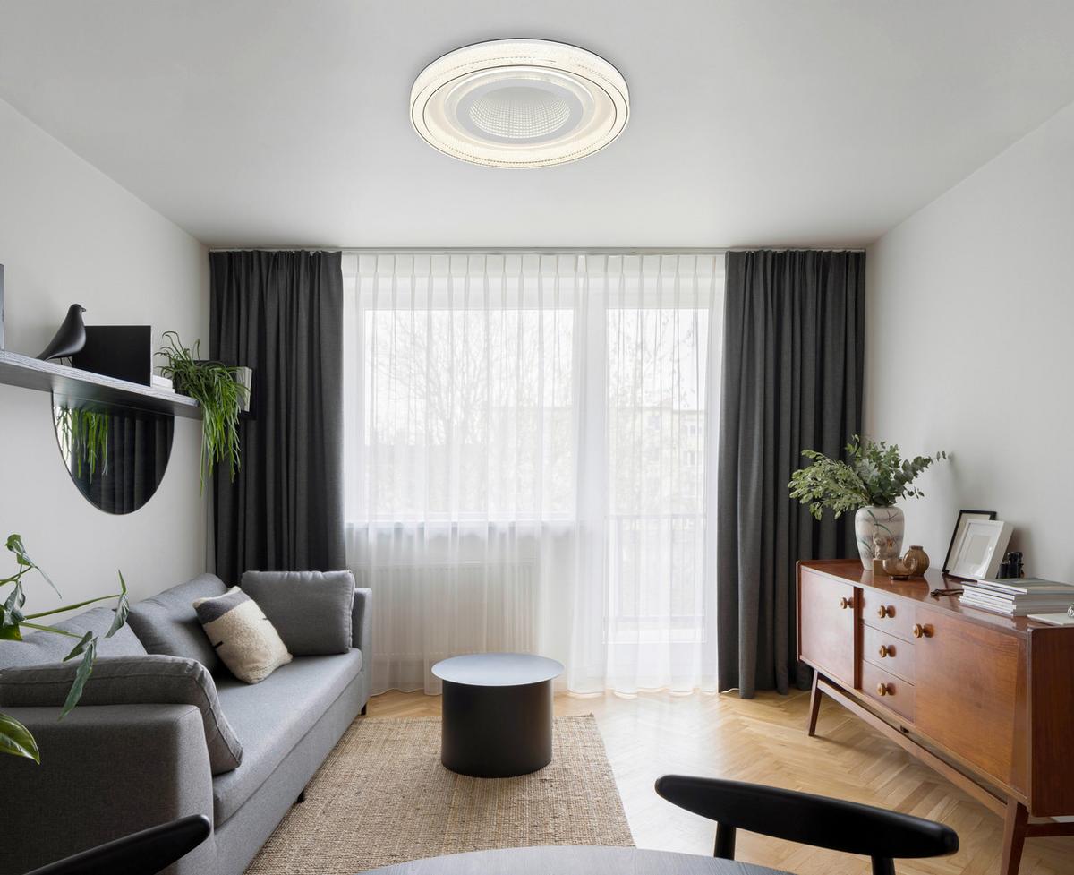LED-DECKENLEUCHTE 48557-48W ALSUNA - Klar/Weiß, KONVENTIONELL, Kunststoff/Metall (48/7cm) - Globo