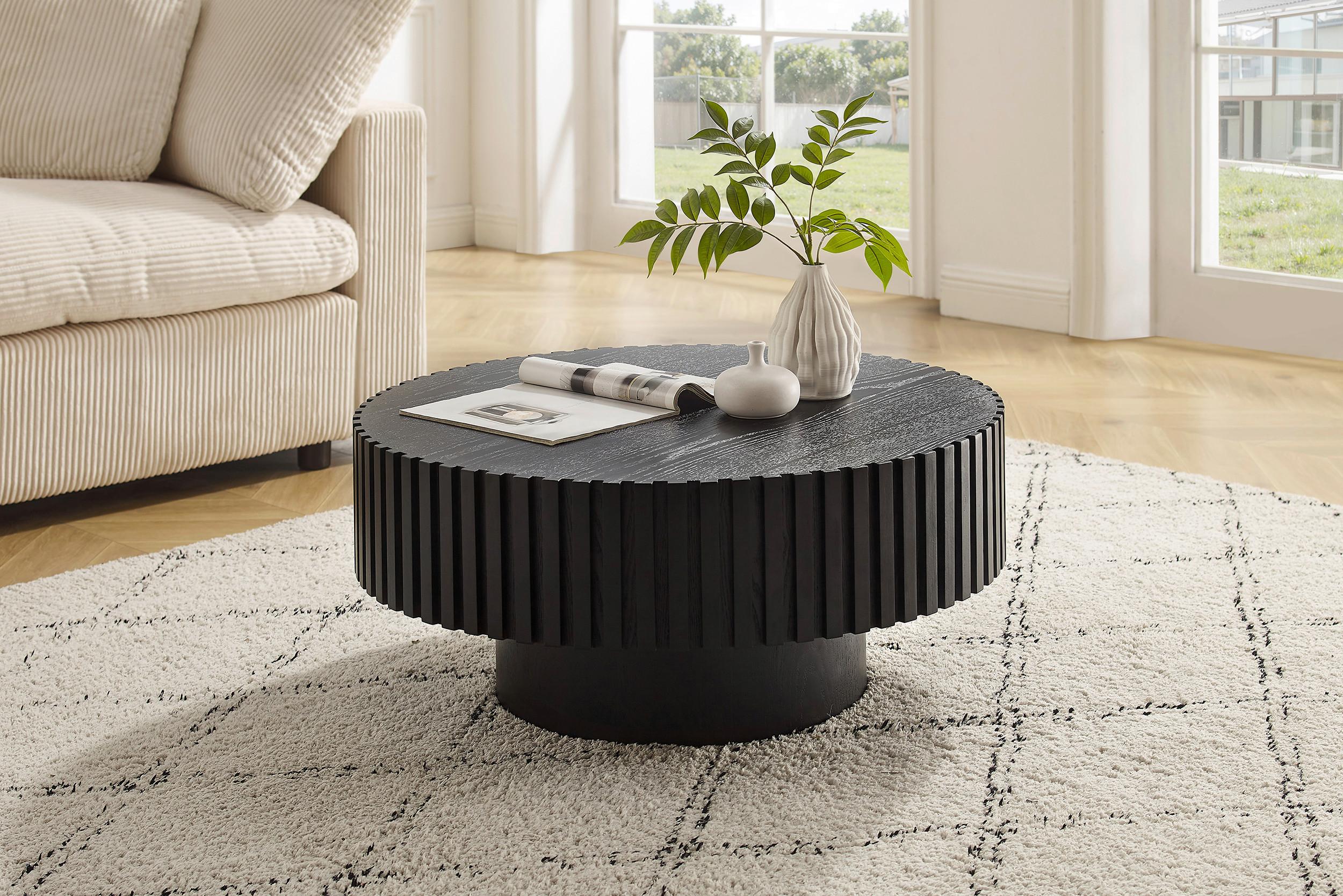 Couchtisch Schwarz D: 80 cm - Schwarz, MODERN, Holzwerkstoff (80/80/34cm) - Livetastic