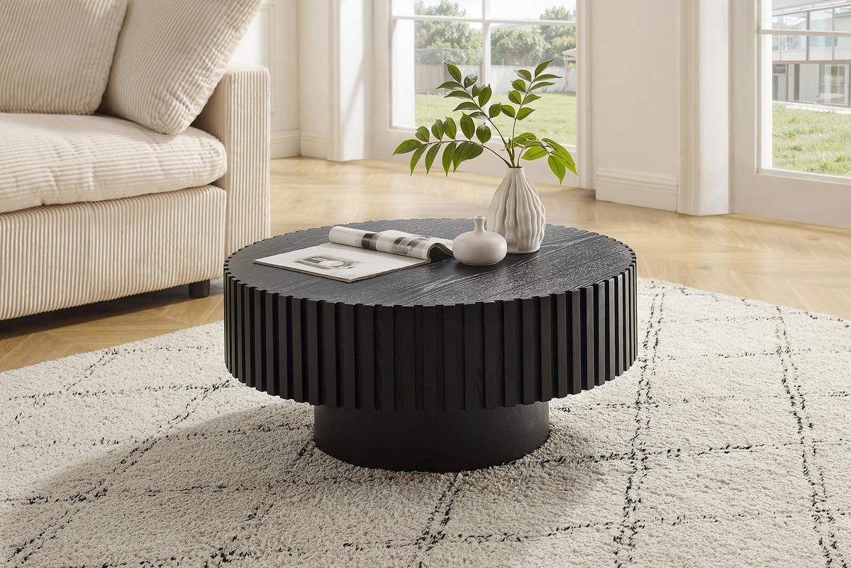 Couchtisch Schwarz D: 80 Cm - Schwarz, MODERN, Holzwerkstoff (80/80/34cm) - Livetastic