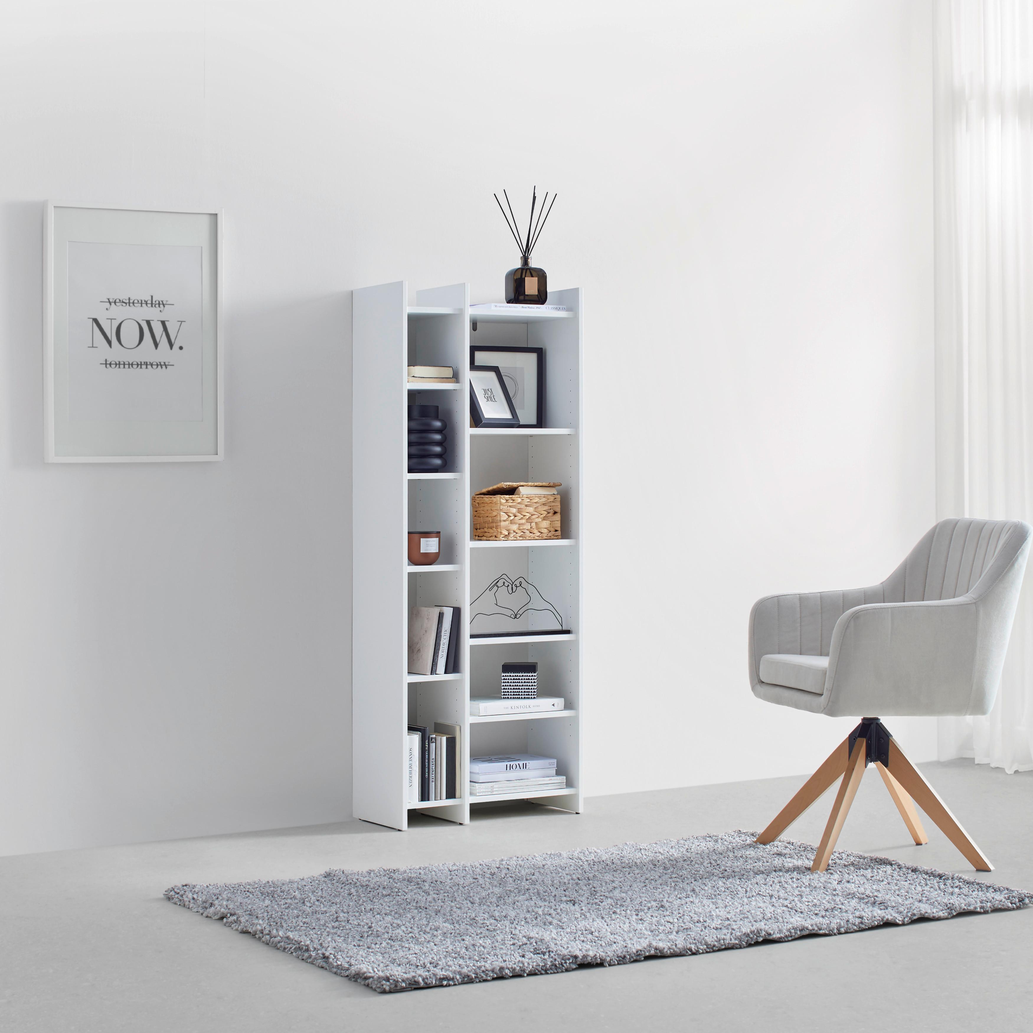 REGÁL BENNY -EXKLUSIV- - bílá/černá, Moderní, kompozitní dřevo/plast (60/156/32cm) - Mömax