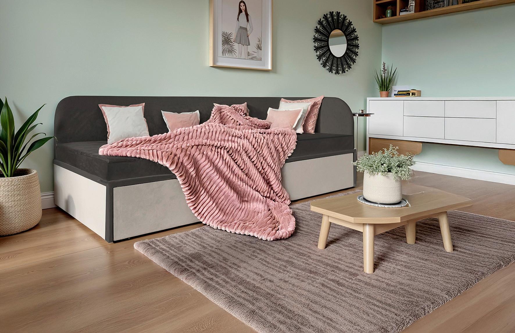 Polsterbett Calipso Schwarz Lf: 90x200 Cm - Schwarz, MODERN, Textil (90/200cm) - Livetastic
