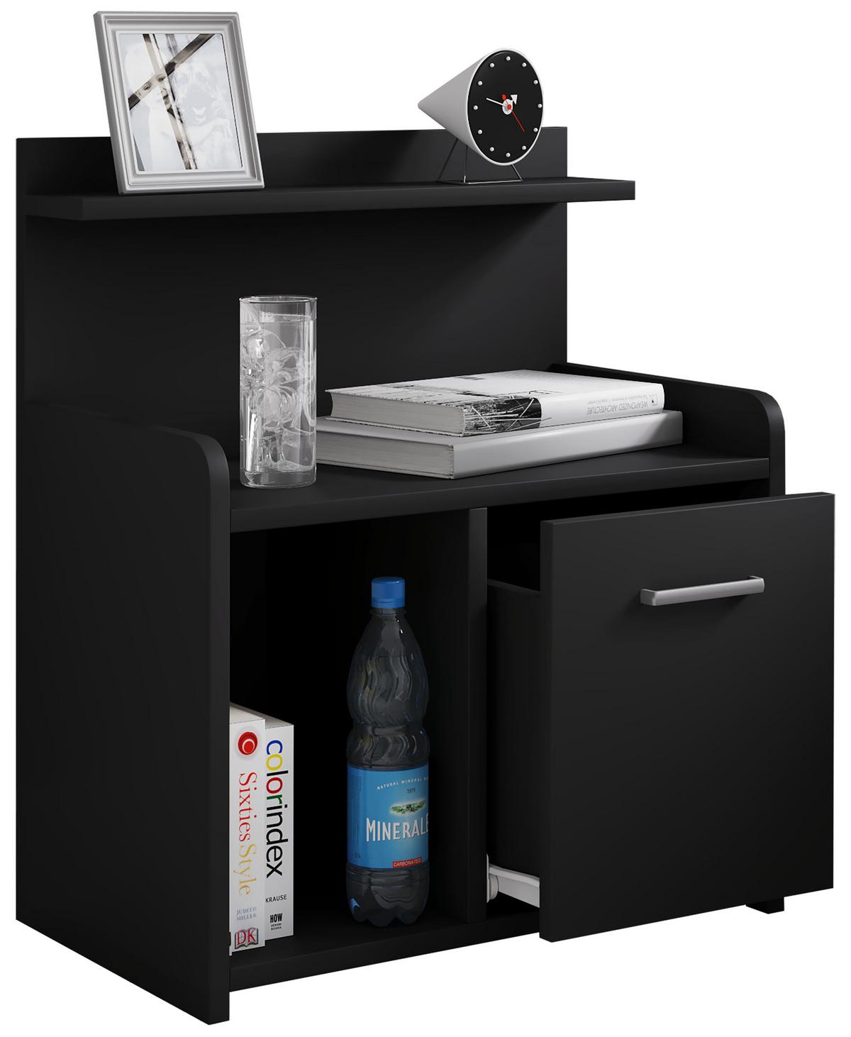 Nachtkästchen Schwarz H: 60 cm Nilasa - Schwarz, Basics, Holzwerkstoff (47/60/29cm) - MID.YOU