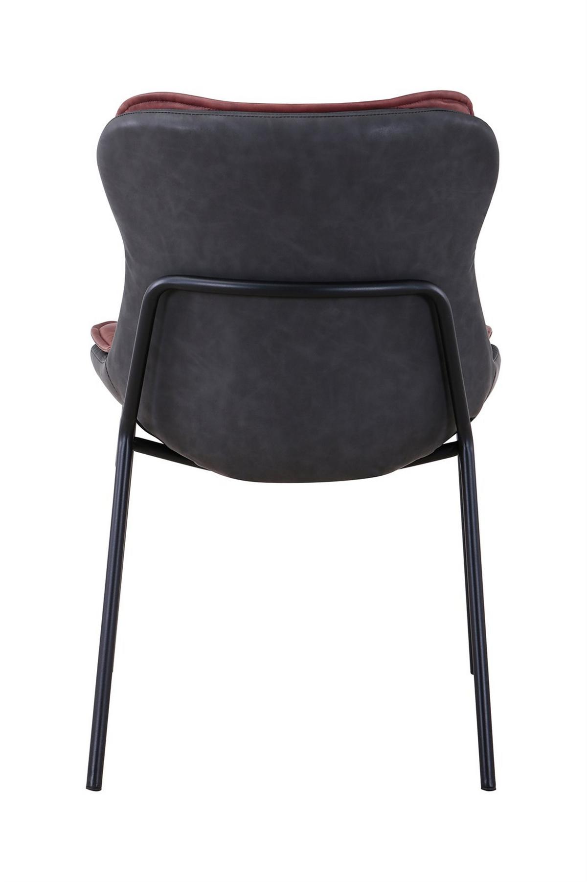 Stuhl Brady 200 Rotbraun - Rotbraun/Schwarz, Design, Textil/Metall (54/84/64cm) - Kayoom
