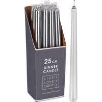 Stabkerze Romej Silberfarben Dxh: 2,1x25 Cm - Silberfarben, Basics (2,1/2,1/25cm)