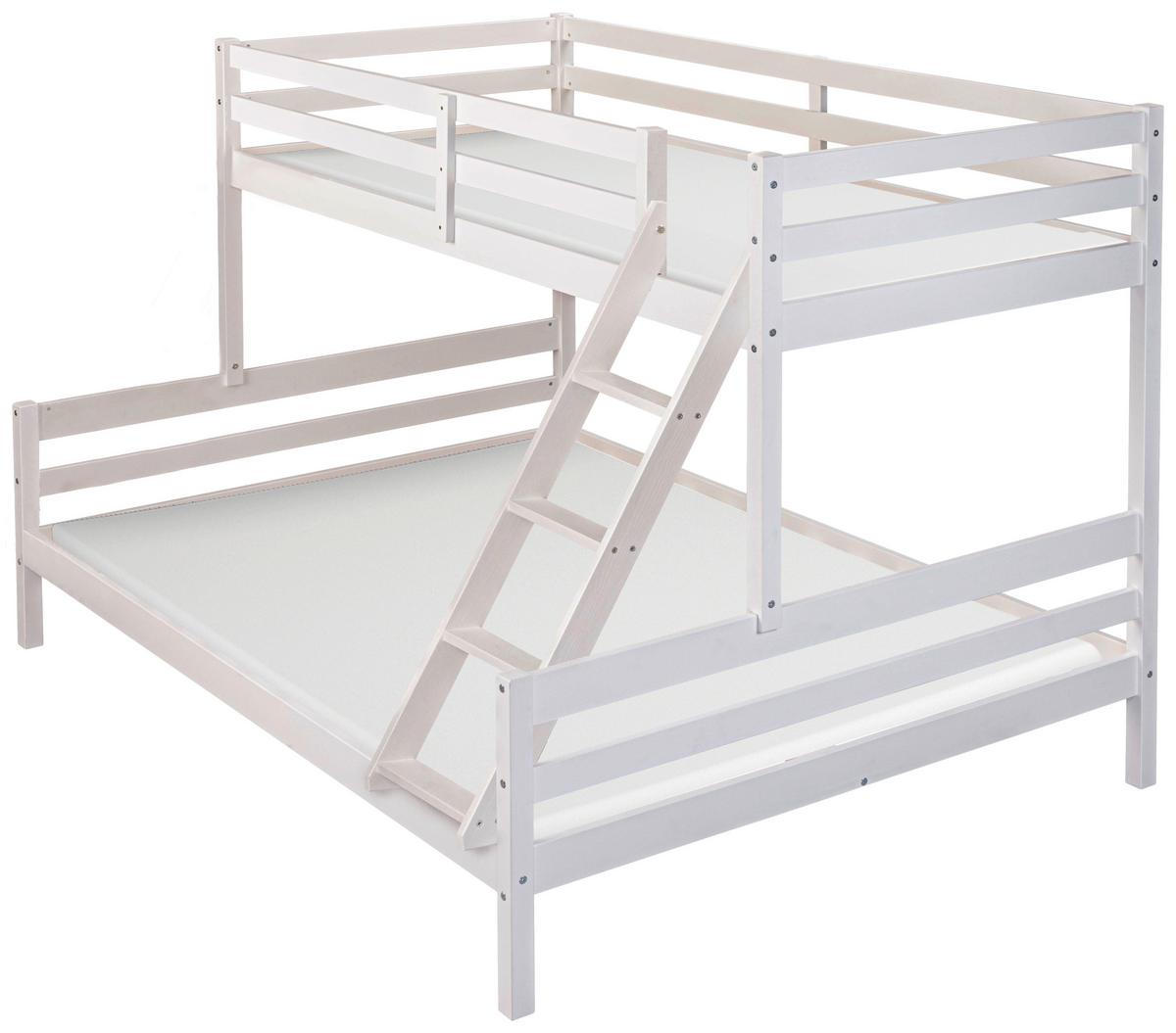 Etagenbett Sleepy Cloud Weiß 90-140x200cm - Weiß/Naturfarben, MODERN, Holz (90-140/200cm) - MID.YOU