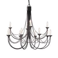 Kronleuchter Cb12-Black - Schwarz, Natur, Metall (98/86.5cm) - Elstead Lighting