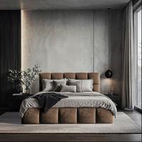 Polsterbett Cherry Mikrofaser Velours, Braun, Lf: 180x200 Cm - Schwarz/Braun, MODERN, Holz/Holzwerkstoff (180/200cm) - MID.YOU