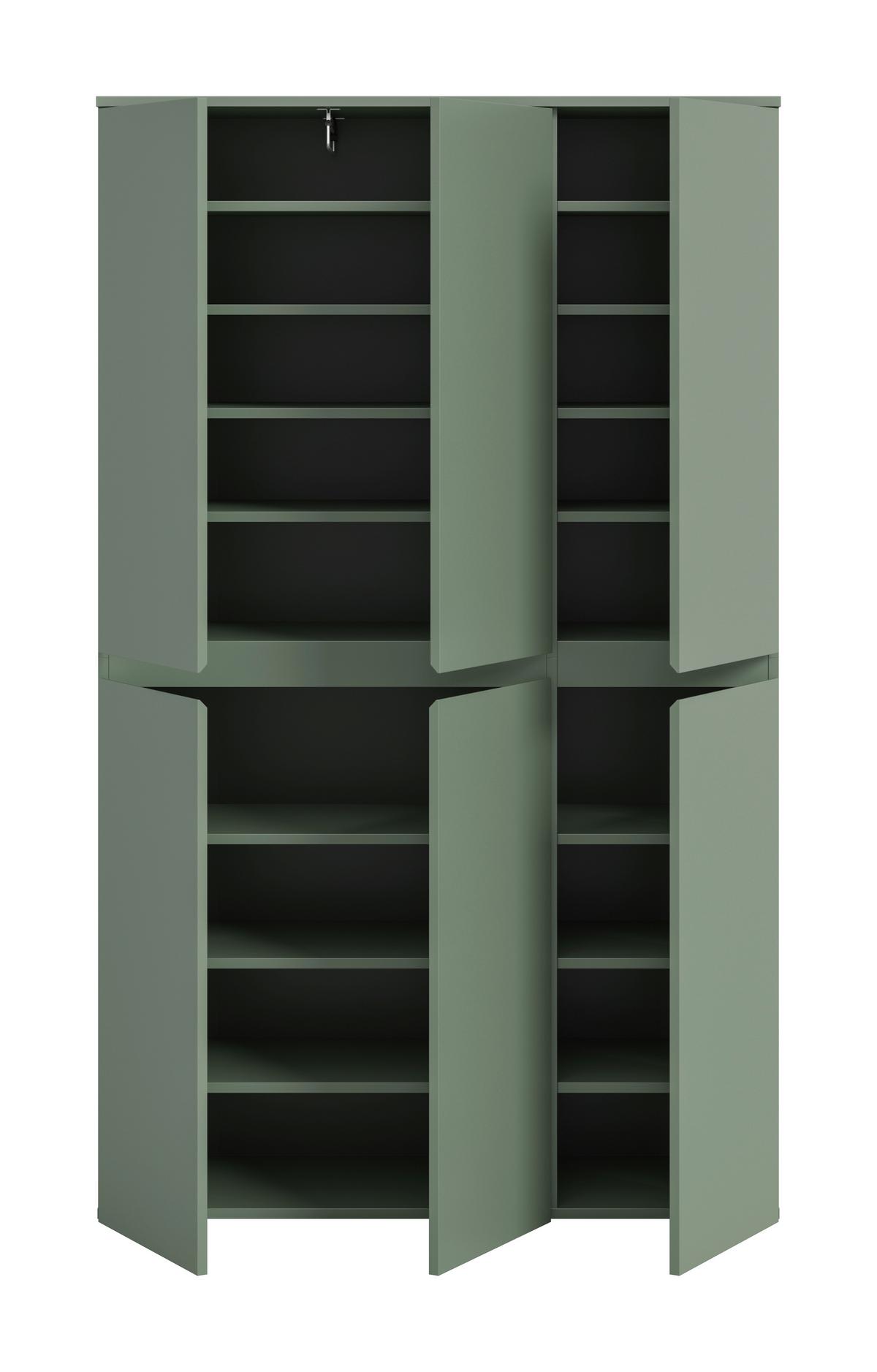 Garderobenschrank Scarpa, Graugrün B: 105 Cm - Schwarz/Graugrün, Design, Holzwerkstoff (105/175/37cm) - Livetastic