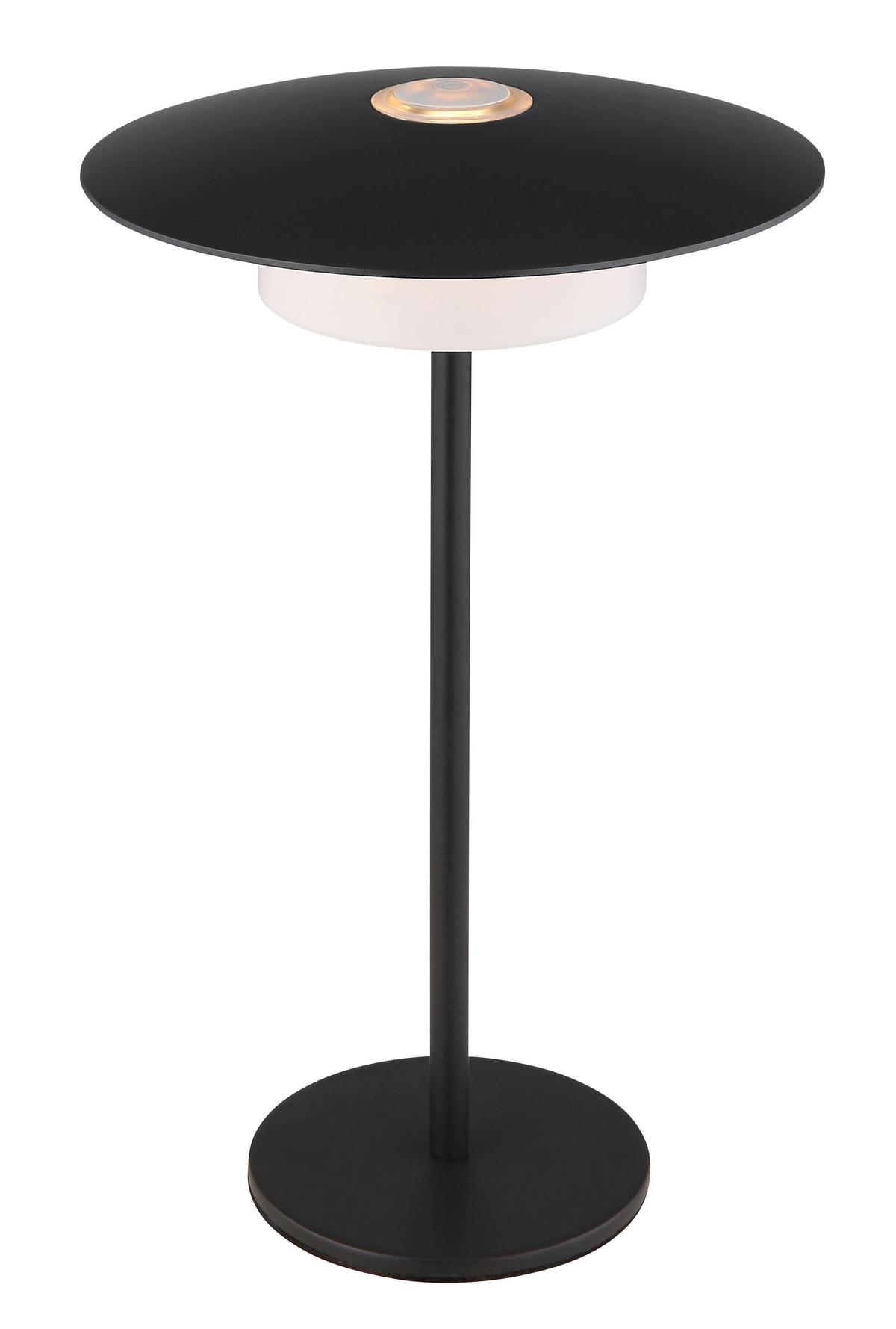 Akku-Tischleuchte 21024s mit Wandmontage - Schwarz/Weiß, Design, Kunststoff/Metall (18/30cm) - Globo