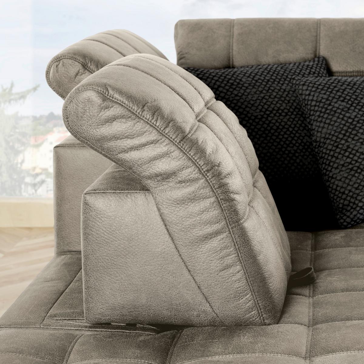 Rohová sedačka PANAMA, ľavá, sivá - čierna/sivá, Konventionell, kov/textil (216/304cm) - Premium Living
