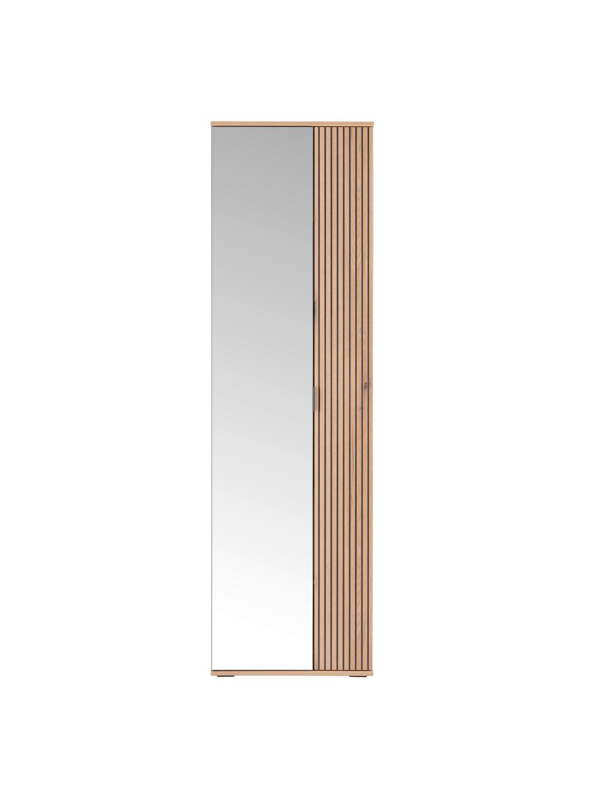 Garderobenschrank Clever Anthrazit B: 55,5 cm - Eichefarben/Anthrazit, MODERN, Glas/Holzwerkstoff (55,5/193/38cm)