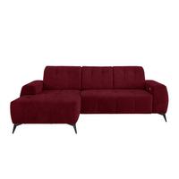 Ecksofa Mit Usb Anschluss Sano, Bordeaux, S: 180x258 Cm - Bordeaux/Schwarz, MODERN, Textil (180/258cm) - Livetastic