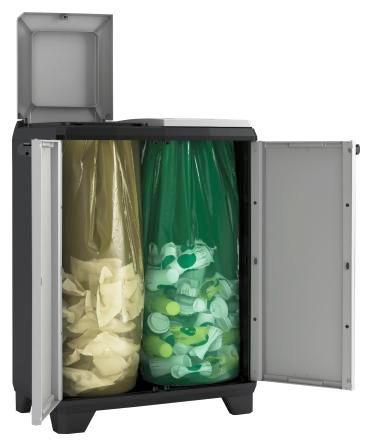 Stojan na odpadové vrecia SPLIT - čierna/svetlosivá, Modern, plast (68/92/39cm) - Keter