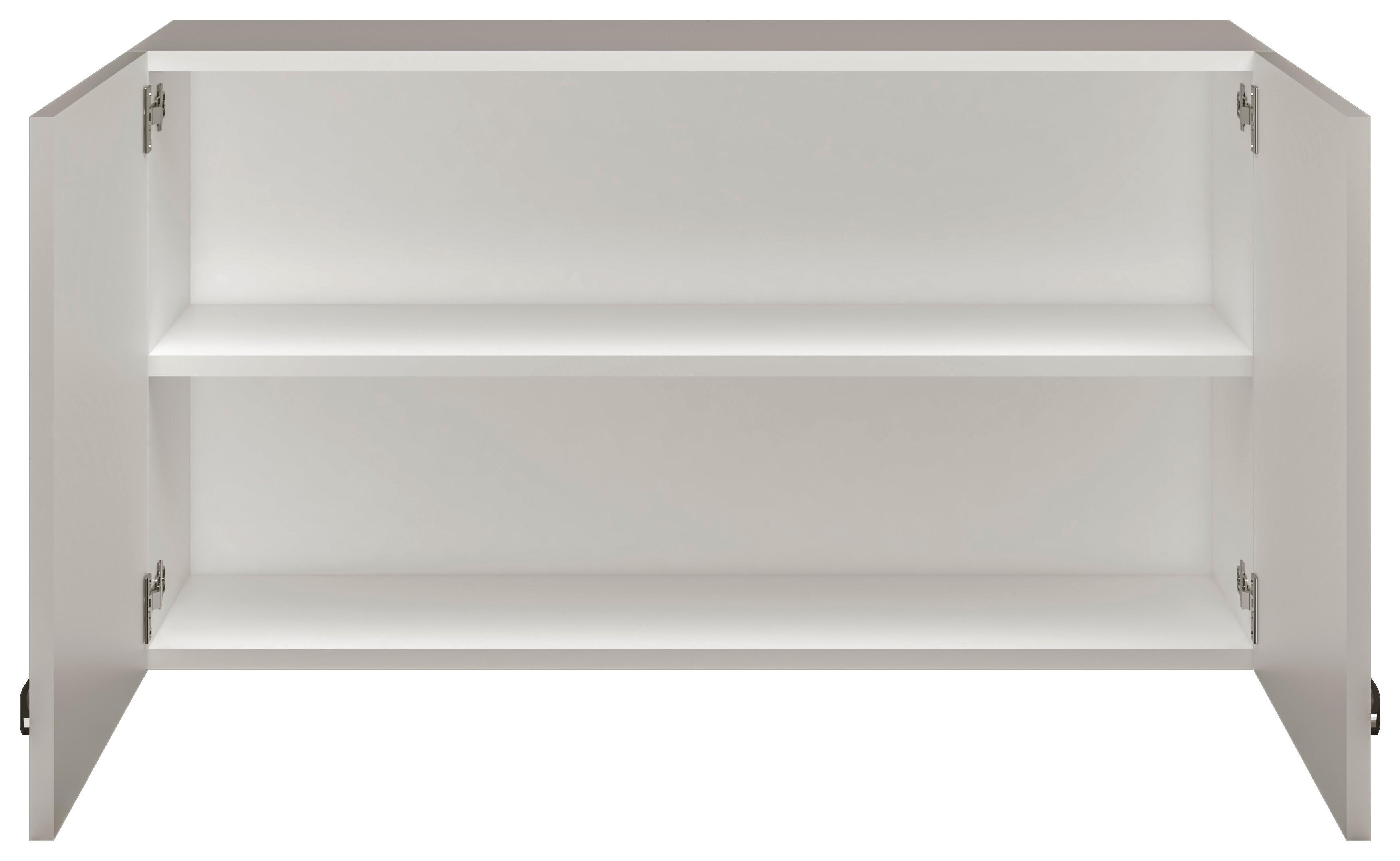 Küchenoberschrank Alba B: 100 cm Weiß 2 Drehtüren - Weiß Hochglanz/Weiß, MODERN, Holzwerkstoff (100/54,8/32cm)