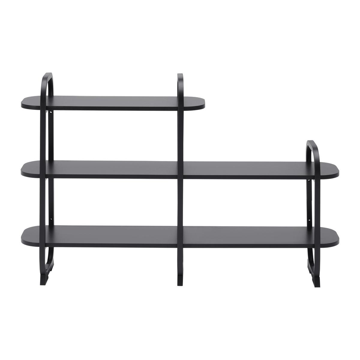 REGÁL BEND -EXKLUSIV- - čierna, Modern, kov/kompozitné drevo (115/72/27cm) - Mömax