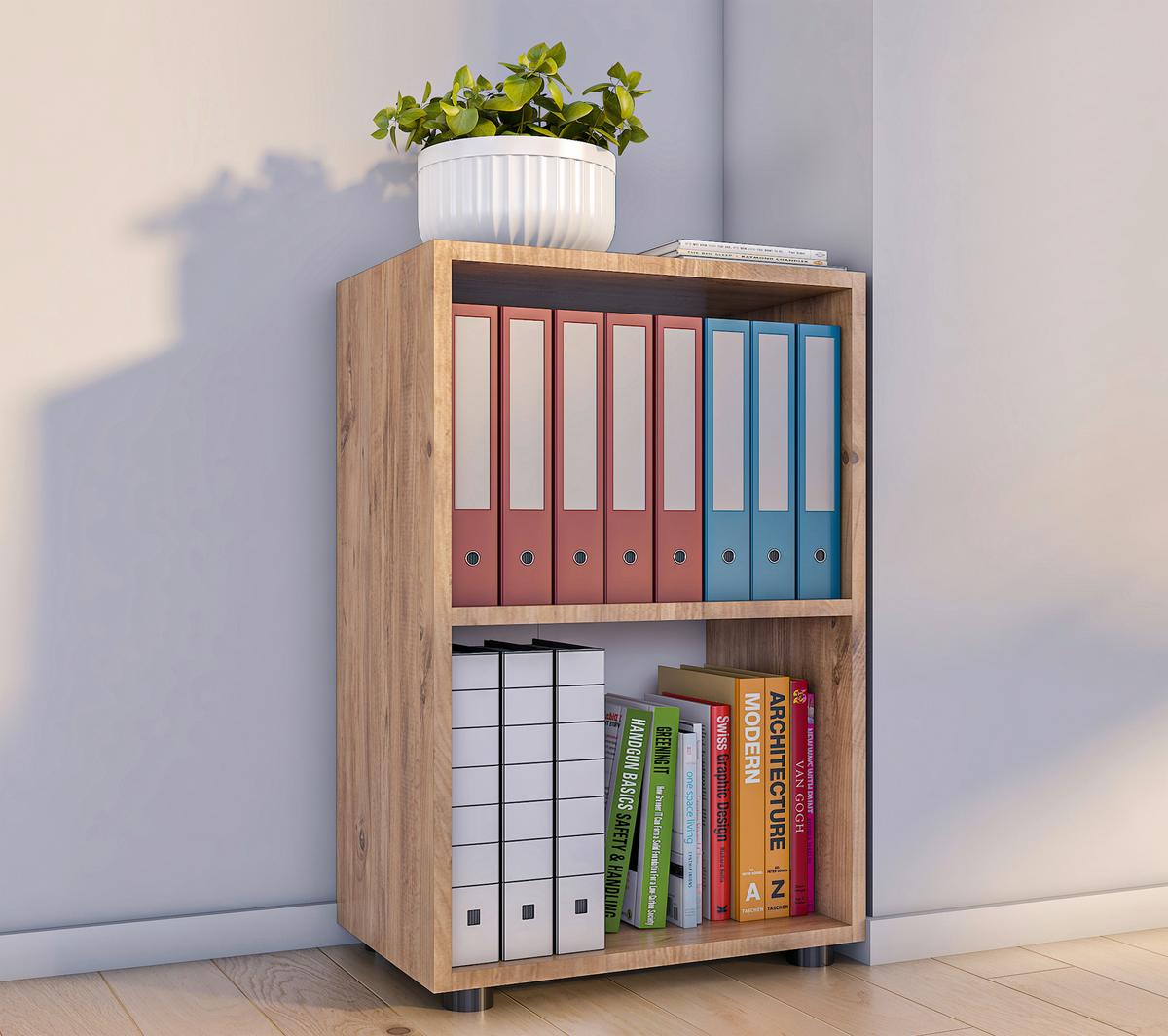 Regál na šanóny Ulas š: 49 cm, dub medový - černá/medový dub, Moderní, kompozitní dřevo/plast (49/74/32cm) - MID.YOU
