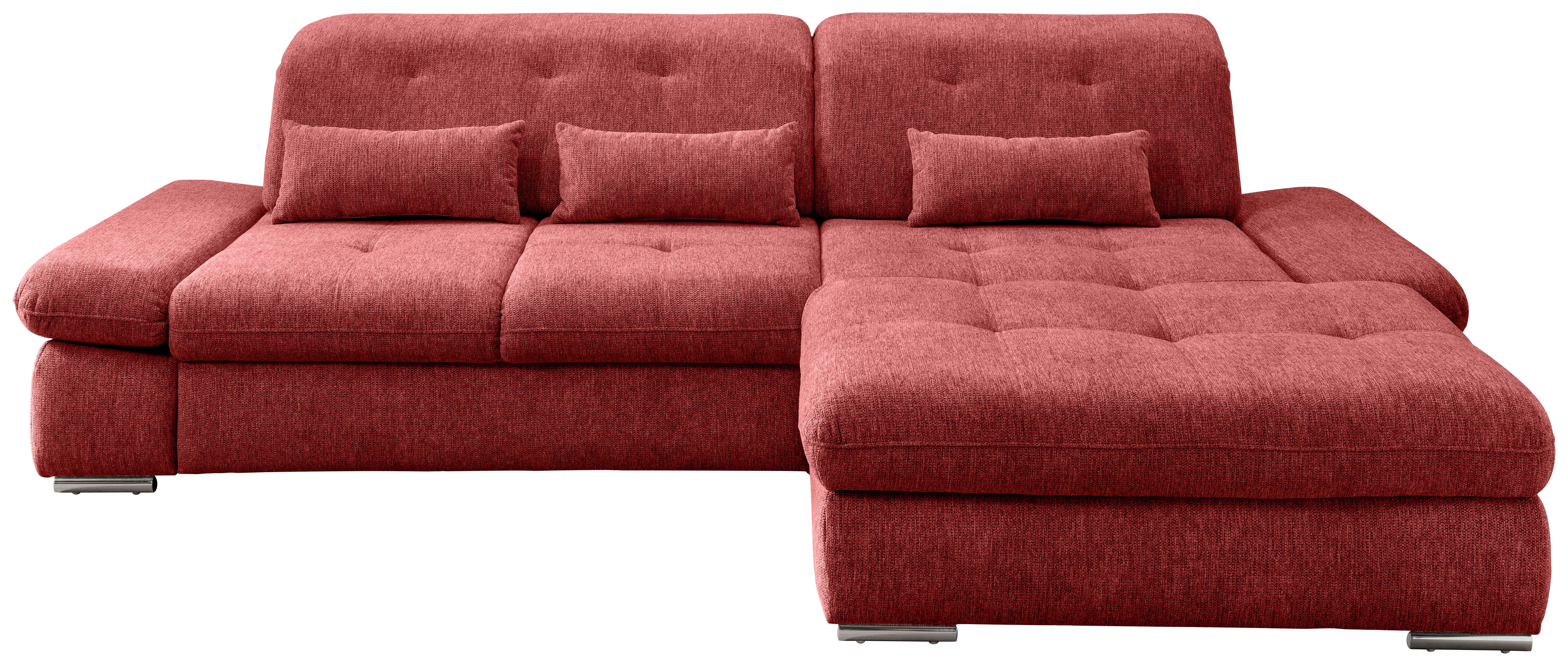 Ecksofa Dalida Rot S: 300x196 Cm - Chromfarben/Rot, MODERN, Textil (300/196cm) - Livetastic