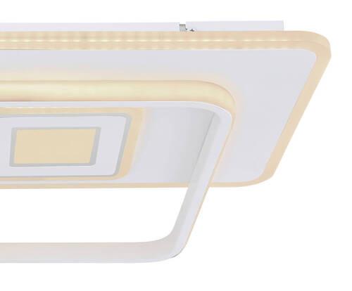 Led-deckenleuchte Roderick L: 44 Cm Mit Fernbedienung - Chromfarben/Opal, Basics, Kunststoff/Metall (44/65/6cm) - Globo