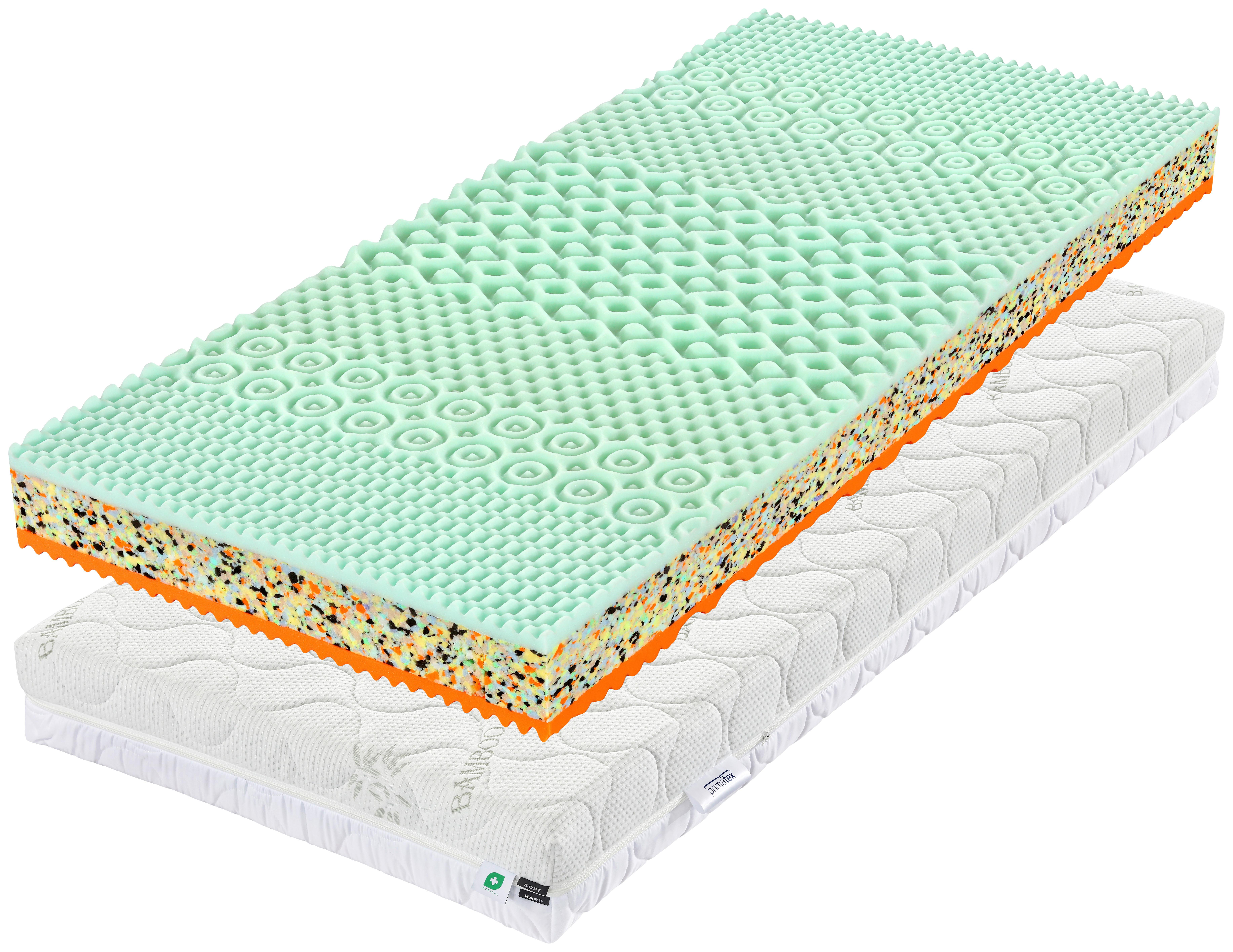 Matrace Bamboo DUO XL 90/200cm, H3/H4 - bílá, textil (90/200cm) - Primatex
