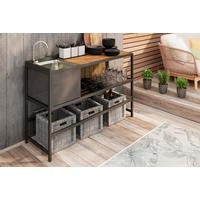 VENKOVNÍ KUCHYNĚ LEVI 2 - přírodní barvy/antracitová, Moderní, kov/plast (144cm)