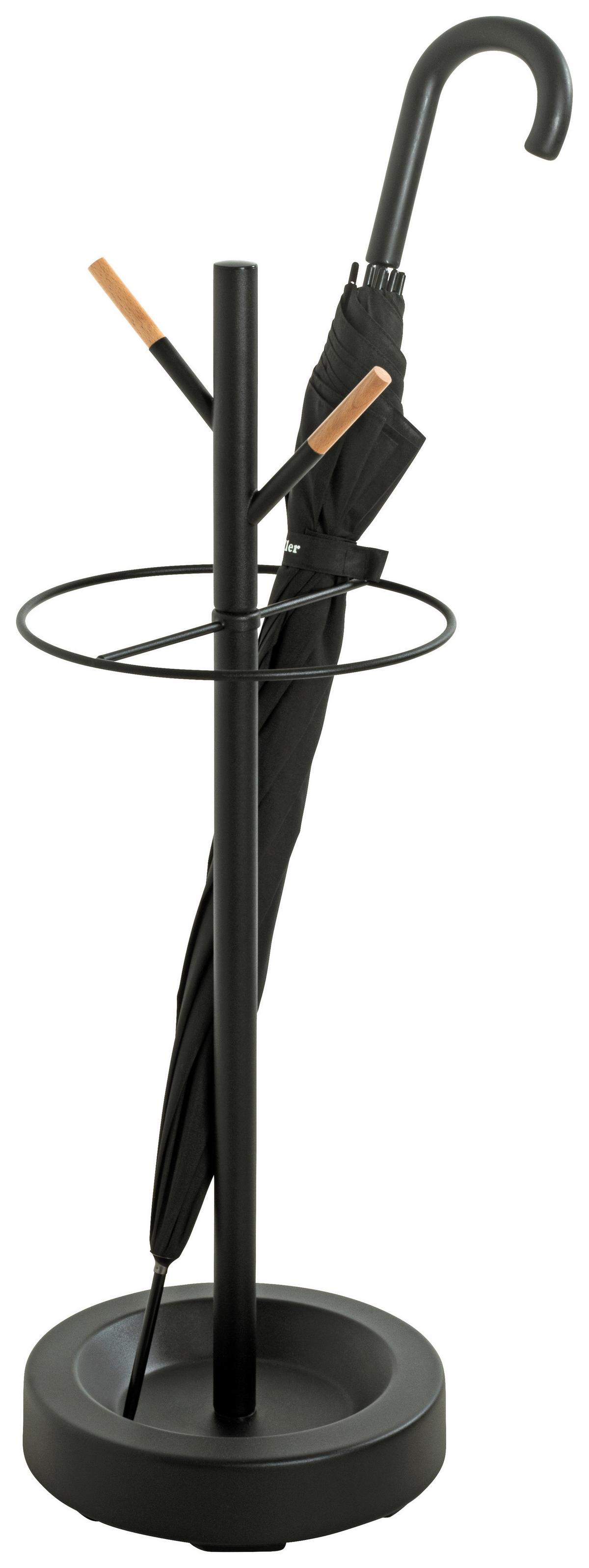Schirmständer Pula Schwarz D: 26 Cm - Schwarz, Trend, Holz/Metall (26/73cm)
