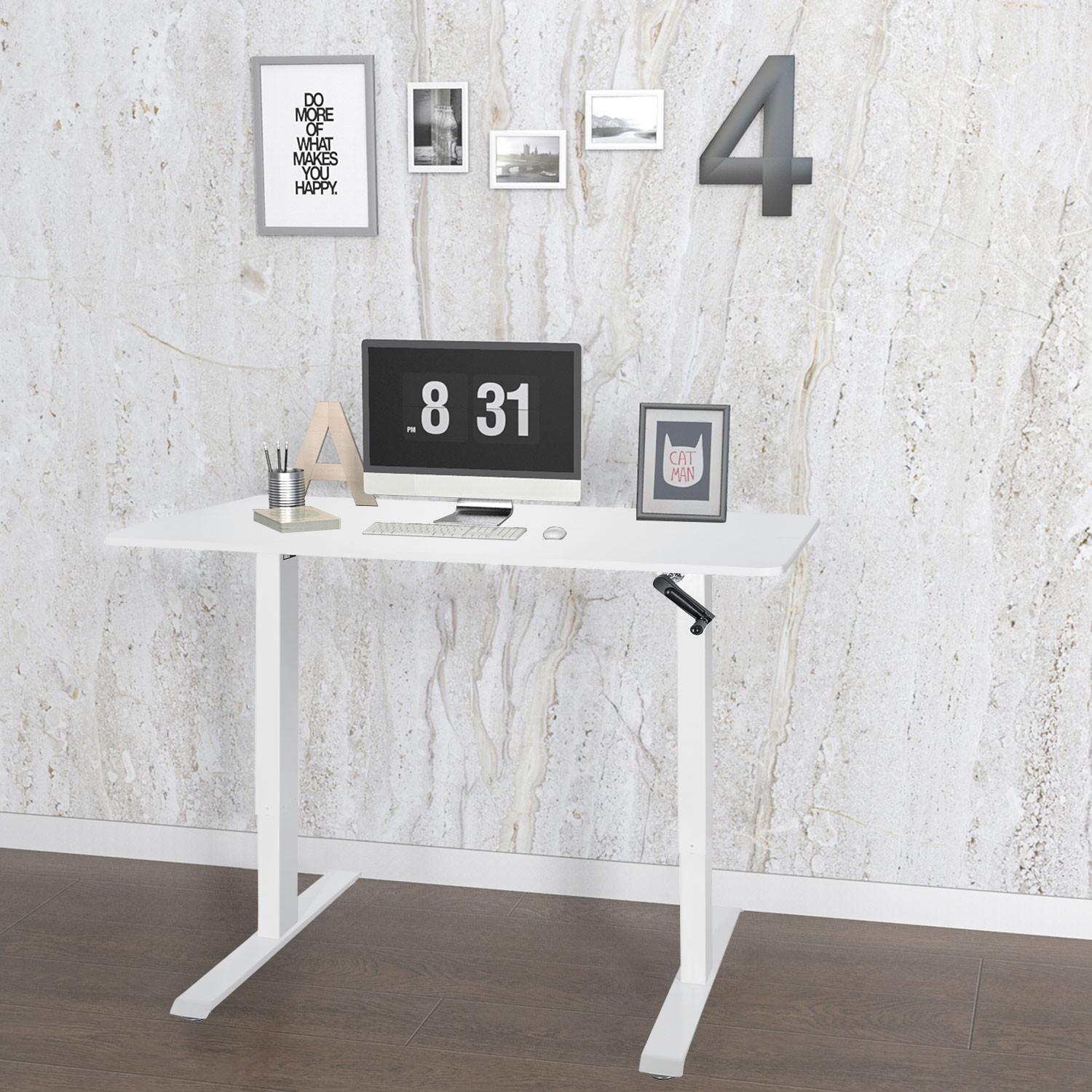 Schreibtisch Stand Cr Weiß - Weiß, MODERN, Holzwerkstoff/Metall (120/74/60cm) - MID.YOU