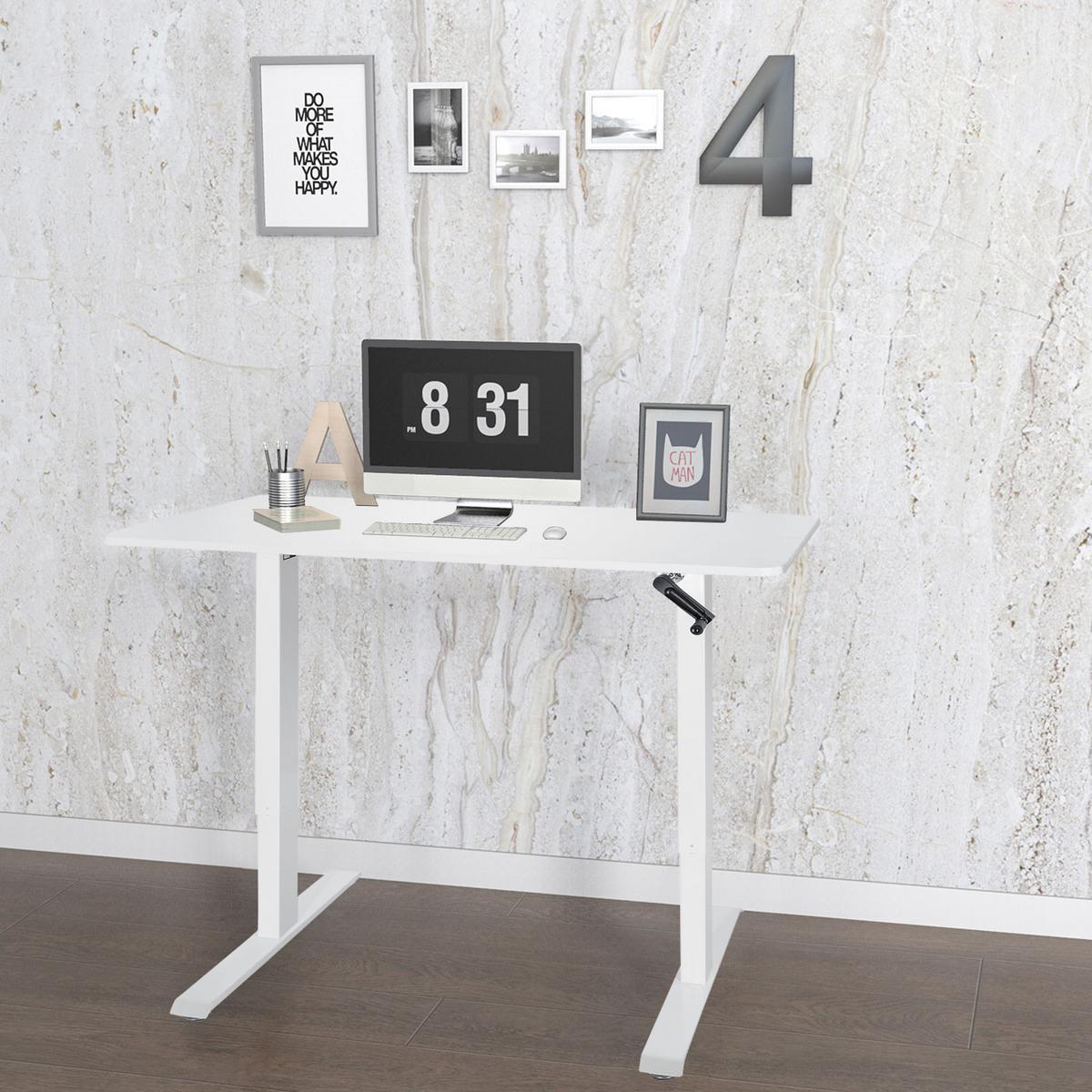 Schreibtisch Stand Cr Weiß - Weiß, MODERN, Holzwerkstoff/Metall (120/74/60cm) - MID.YOU