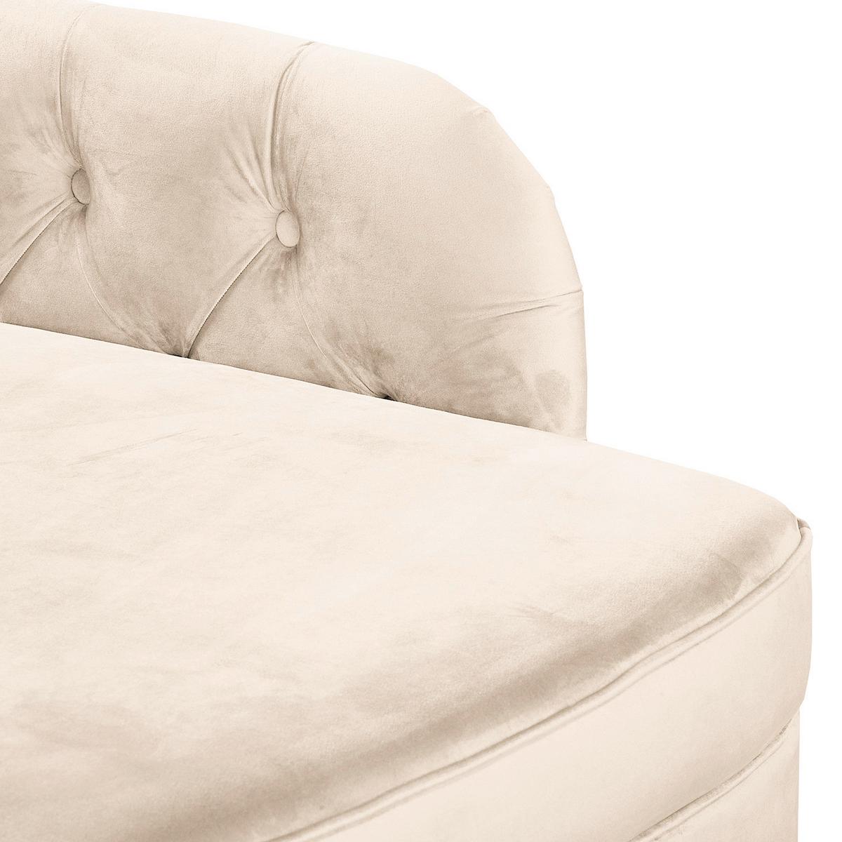 Récamiere Pako Creme B: 185cm - Creme/Braun, Design, Textil (185/93/75cm) - Livetastic