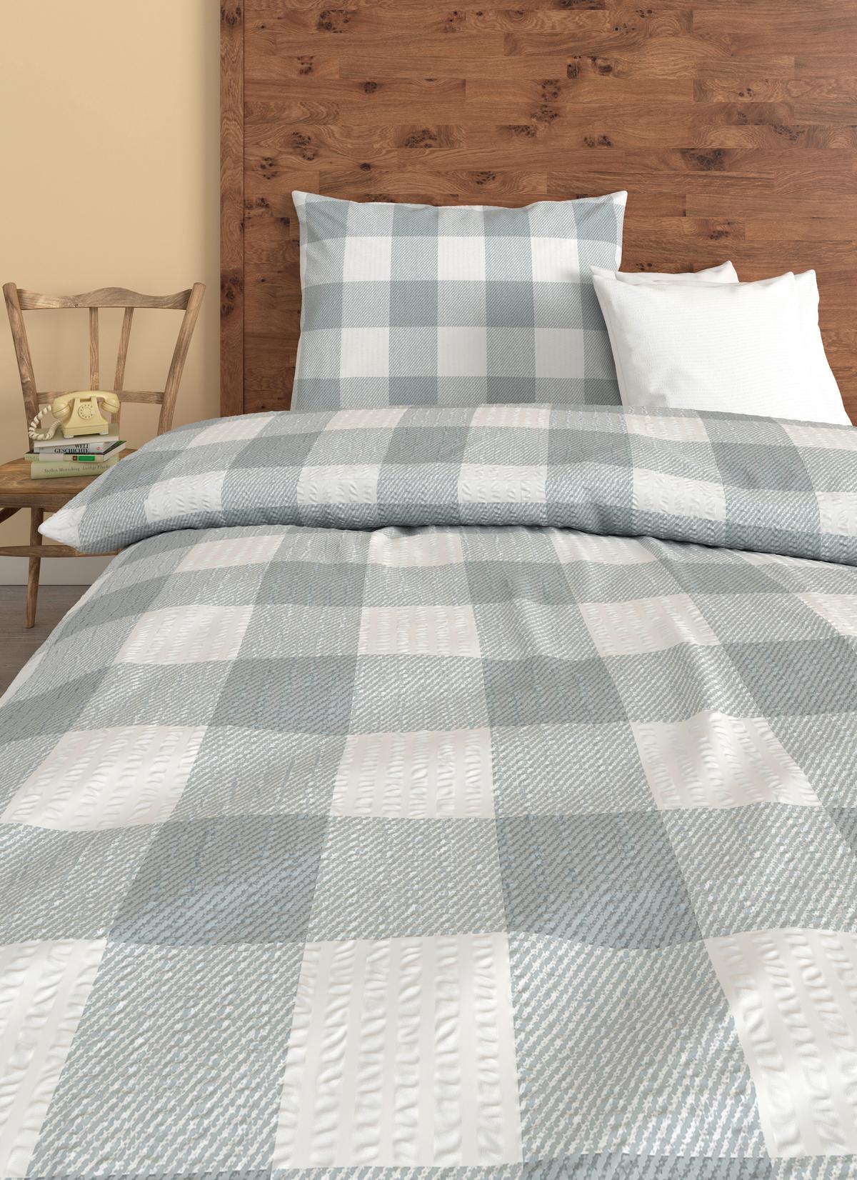 Ágyneműhuzat-garnitúra Selina - fehér/szürke, Romantik / Landhaus, textil - James Wood