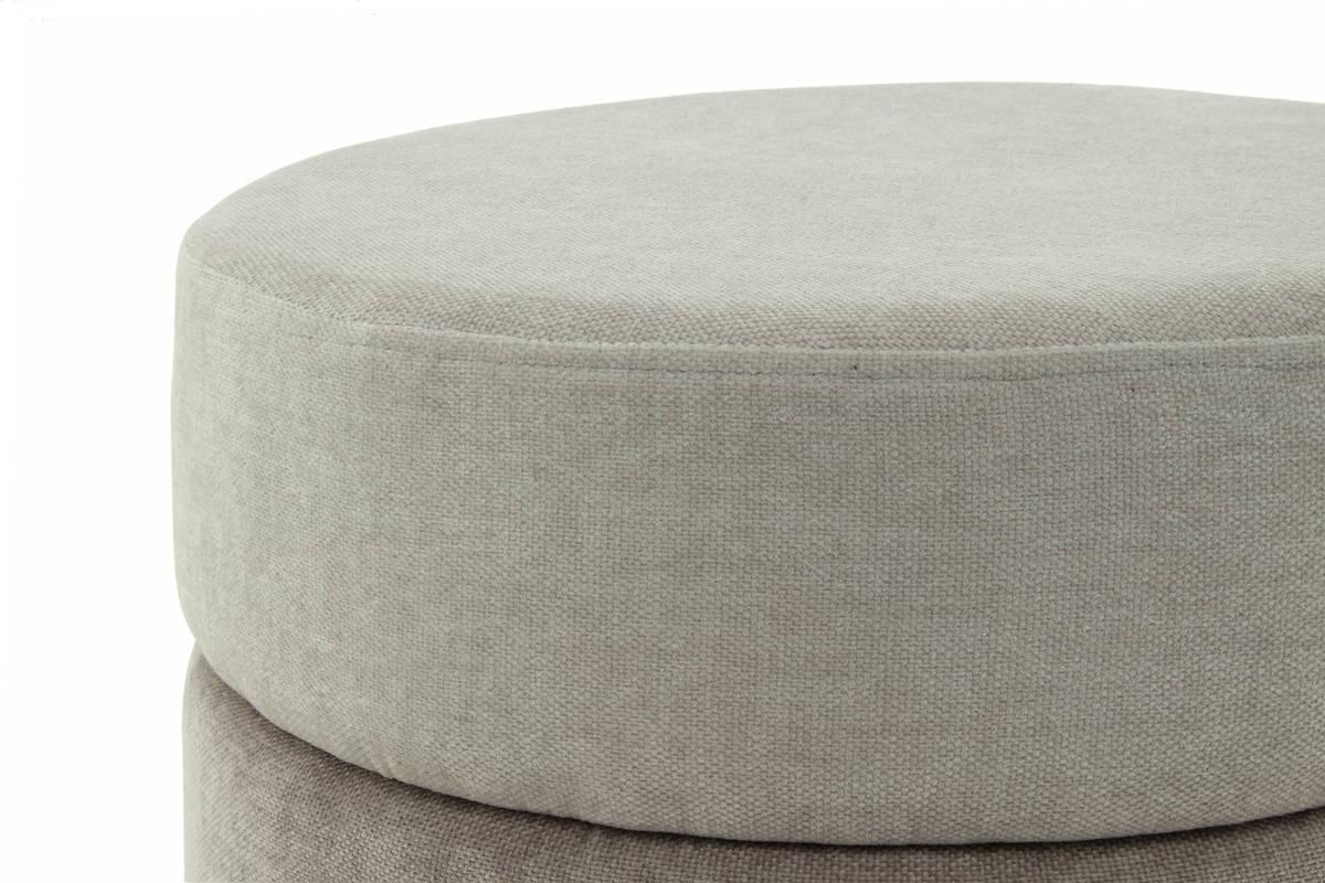Pouf Struktur Grau DxH: 48,5x46 cm Rund - Goldfarben/Grau, Basics, Holzwerkstoff/Textil (48,5/46/48,5cm) - Kayoom