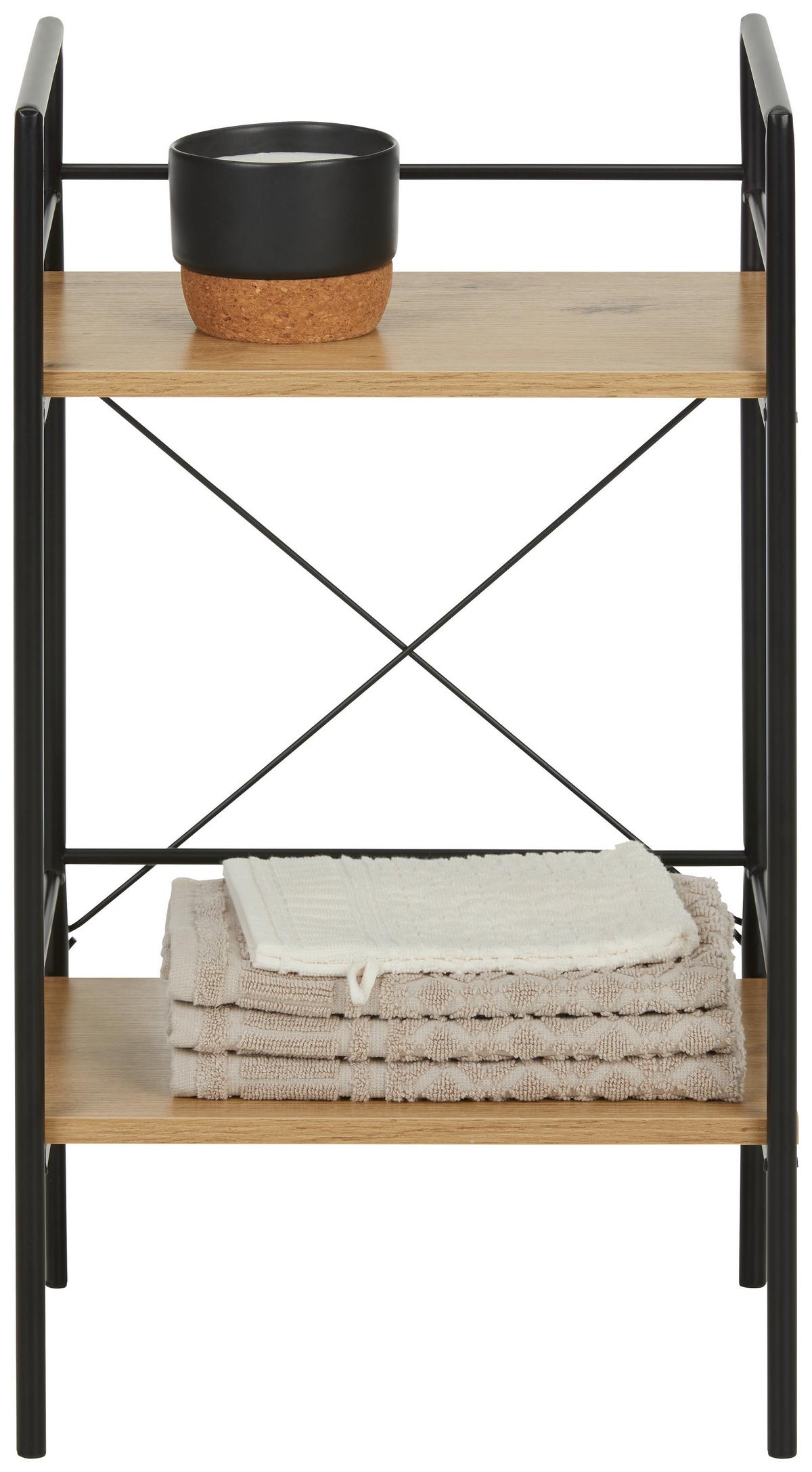REGÁL MOSEL - černá/barvy dubu, Lifestyle, kov/kompozitní dřevo (34/62/27cm) - Mömax