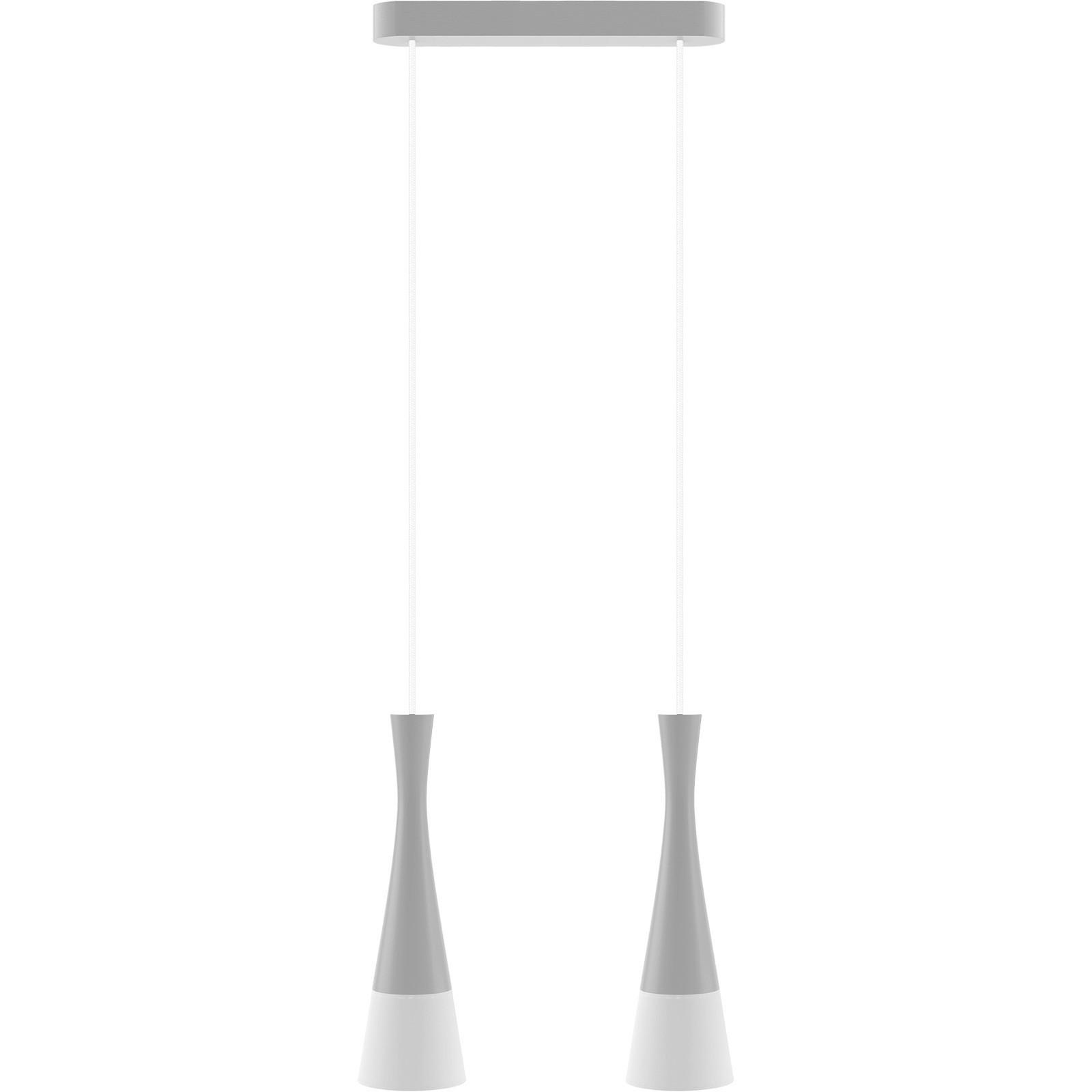 Hängeleuchte 8511236 Vegas2, 2-Fl, Grau - Weiß/Grau, Design, Holz/Textil (37/150cm)